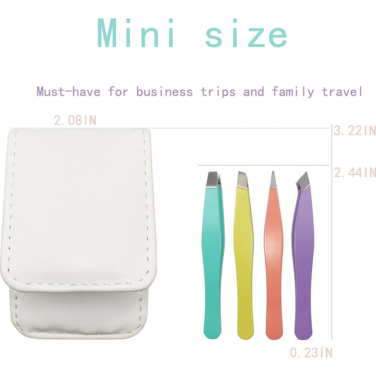 Juego de Pinzas para Cejas Mini N/C - Acero Inoxidable 4 Puntas