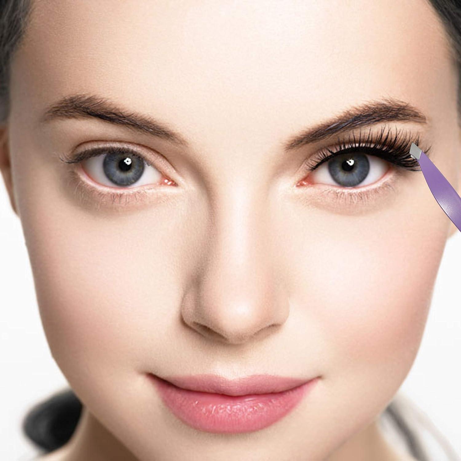 Juego de Pinzas para Cejas Mini N/C - Acero Inoxidable 4 Puntas