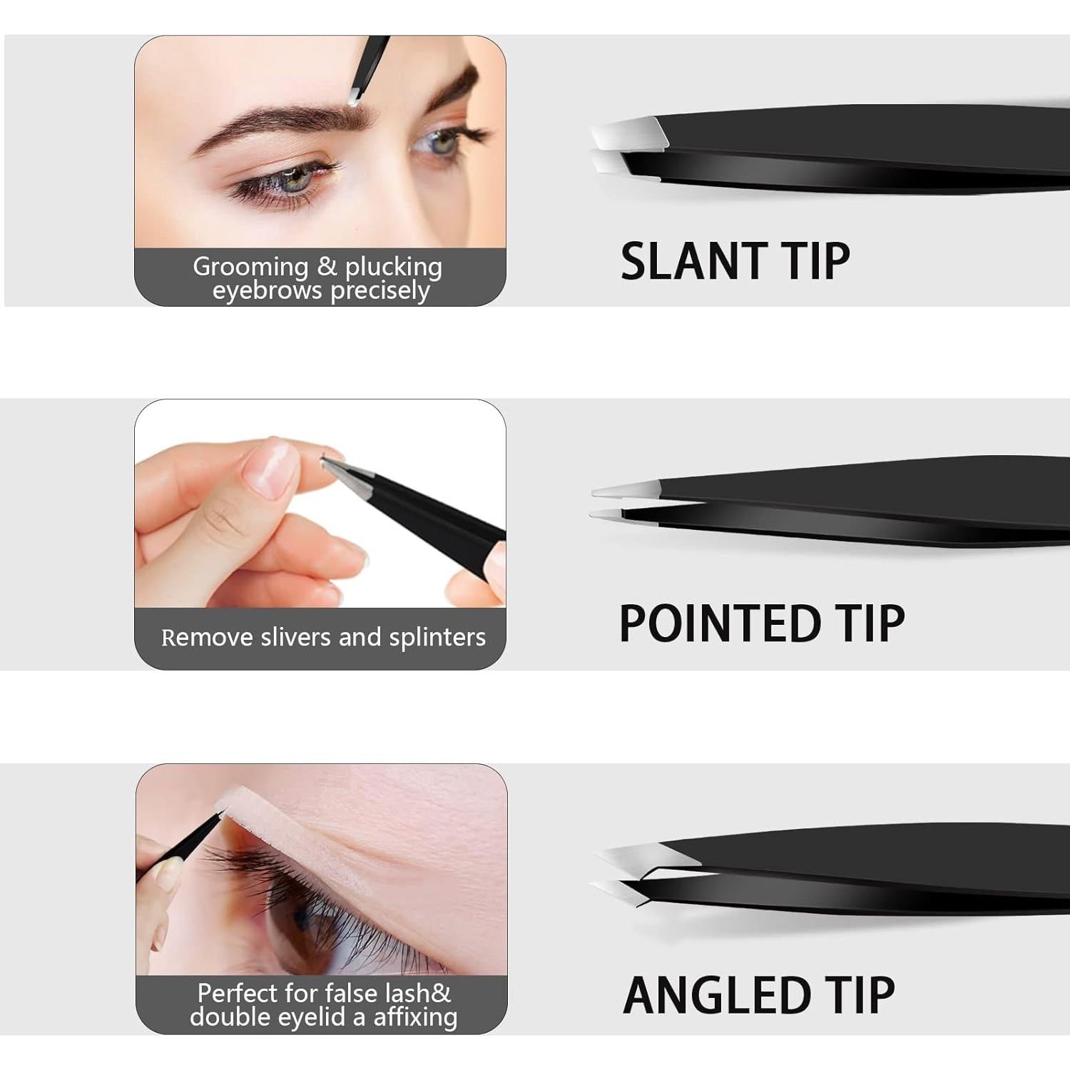 Juego de Pinzas Profesionales Haiidoak Acero Inoxidable 3 en 1