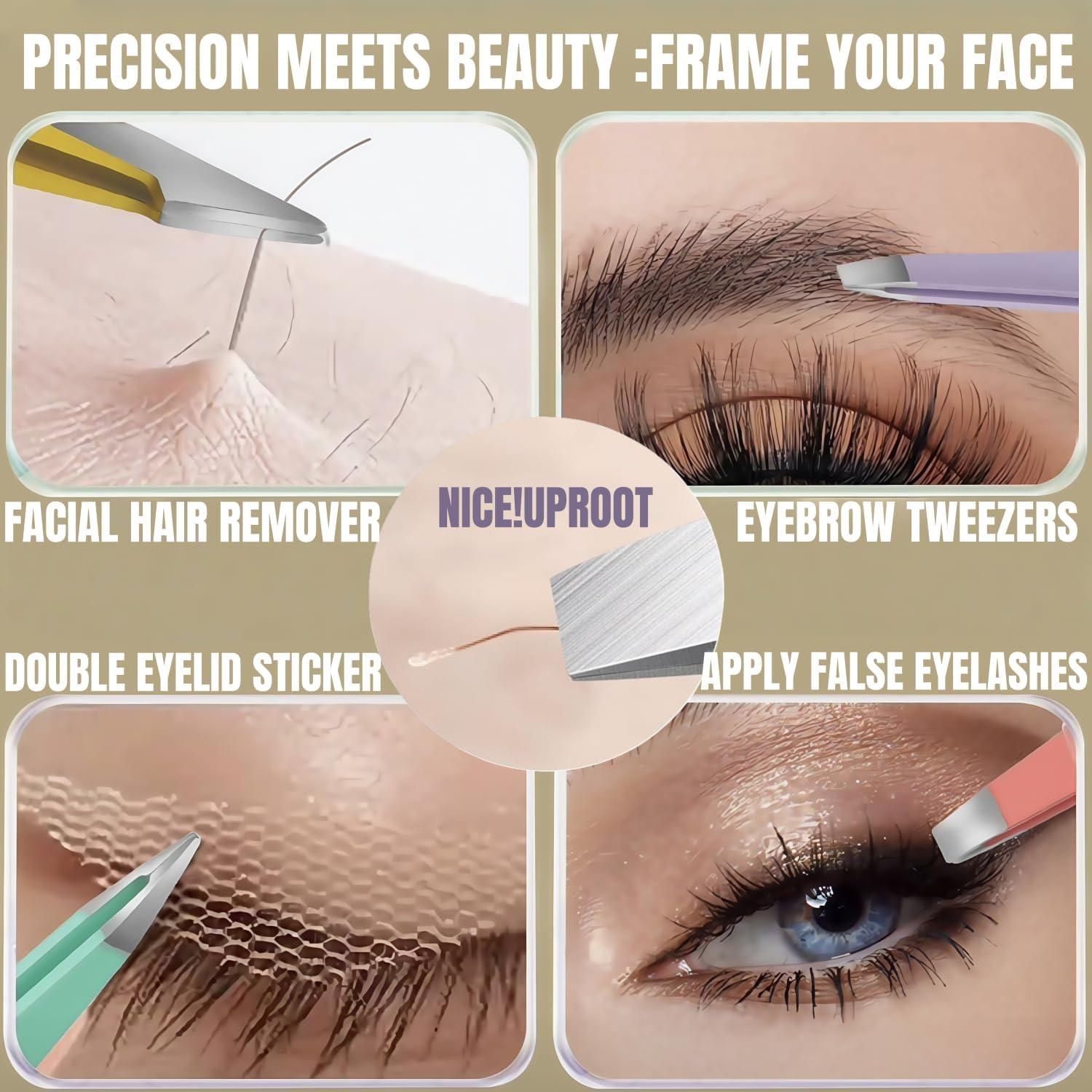 Juego de Pinzas 4 en 1 Genérico Rosa - Acero Inoxidable