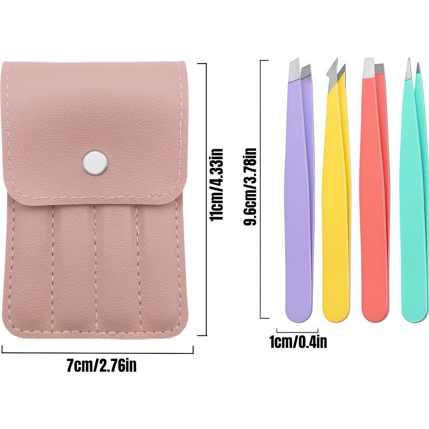 Juego de Pinzas 4 en 1 Genérico Rosa - Acero Inoxidable