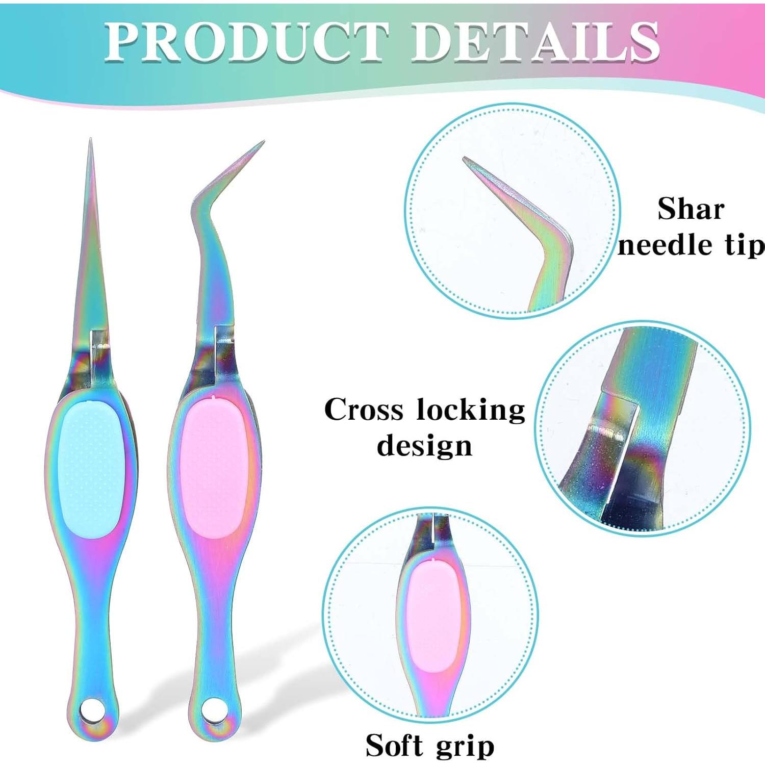 Juego de Pinzas de Precisión Ymapinc 2 Piezas Acero Inoxidable