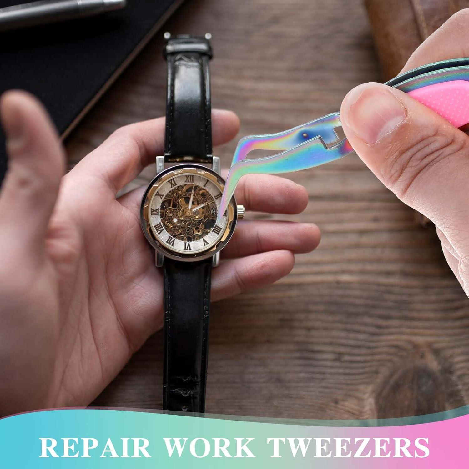 Juego de Pinzas de Precisión Ymapinc 2 Piezas Acero Inoxidable