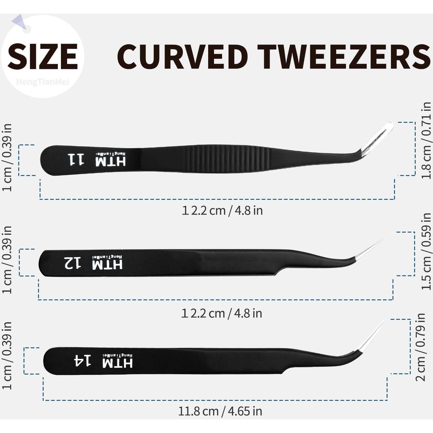 Set de 7 Pinzas Micro de Precisión HengTianMei Acero Inoxidable