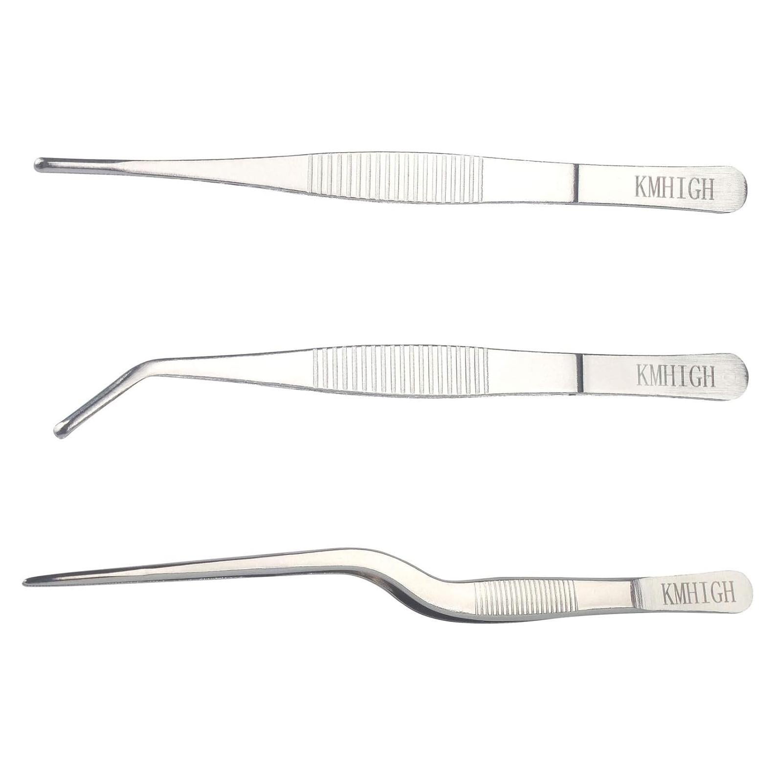 Juego de Pinzas de Acero Inoxidable KMHIGH 3 Piezas 15.6cm
