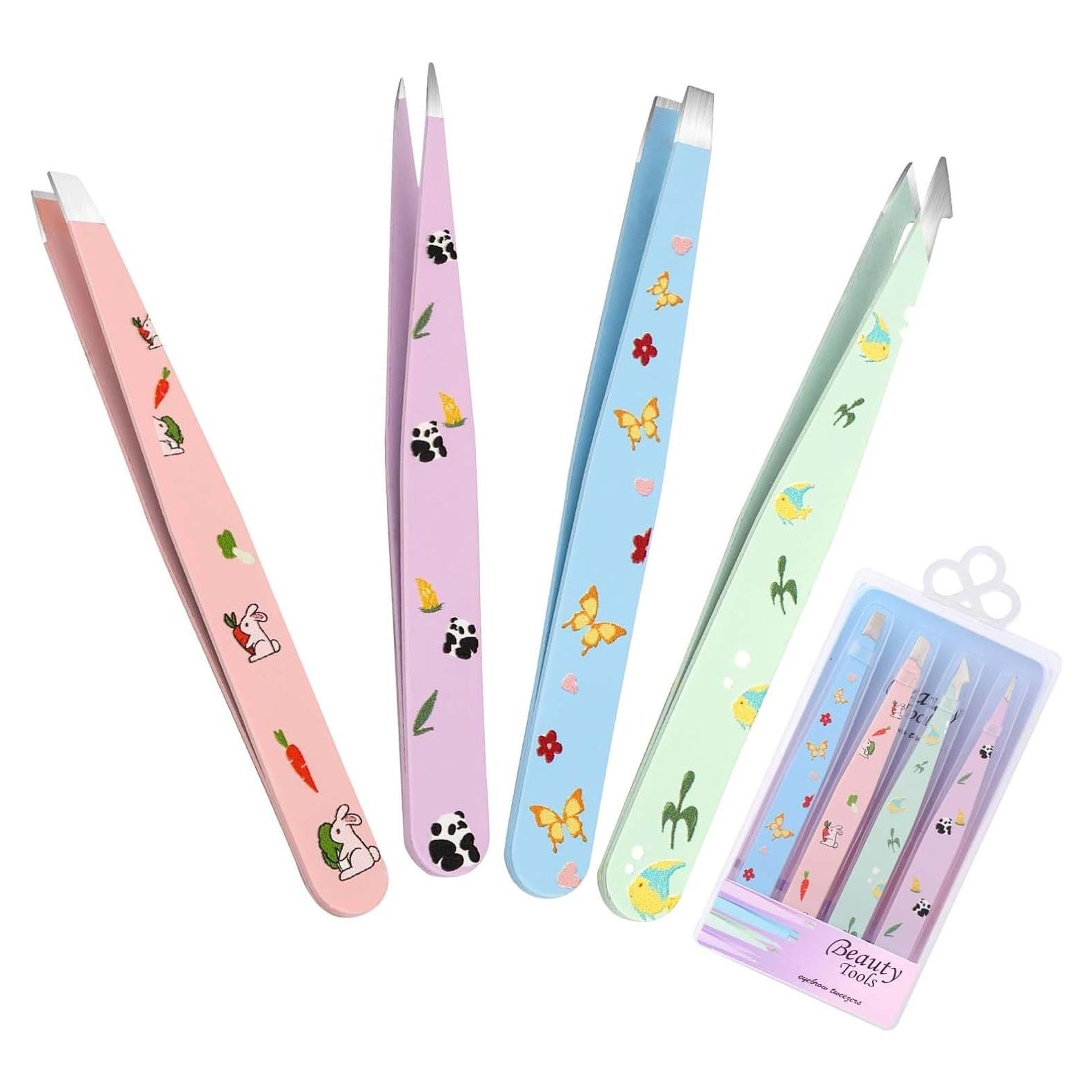 Pinzas Profesionales FADLASH 4 Piezas Acero Inoxidable