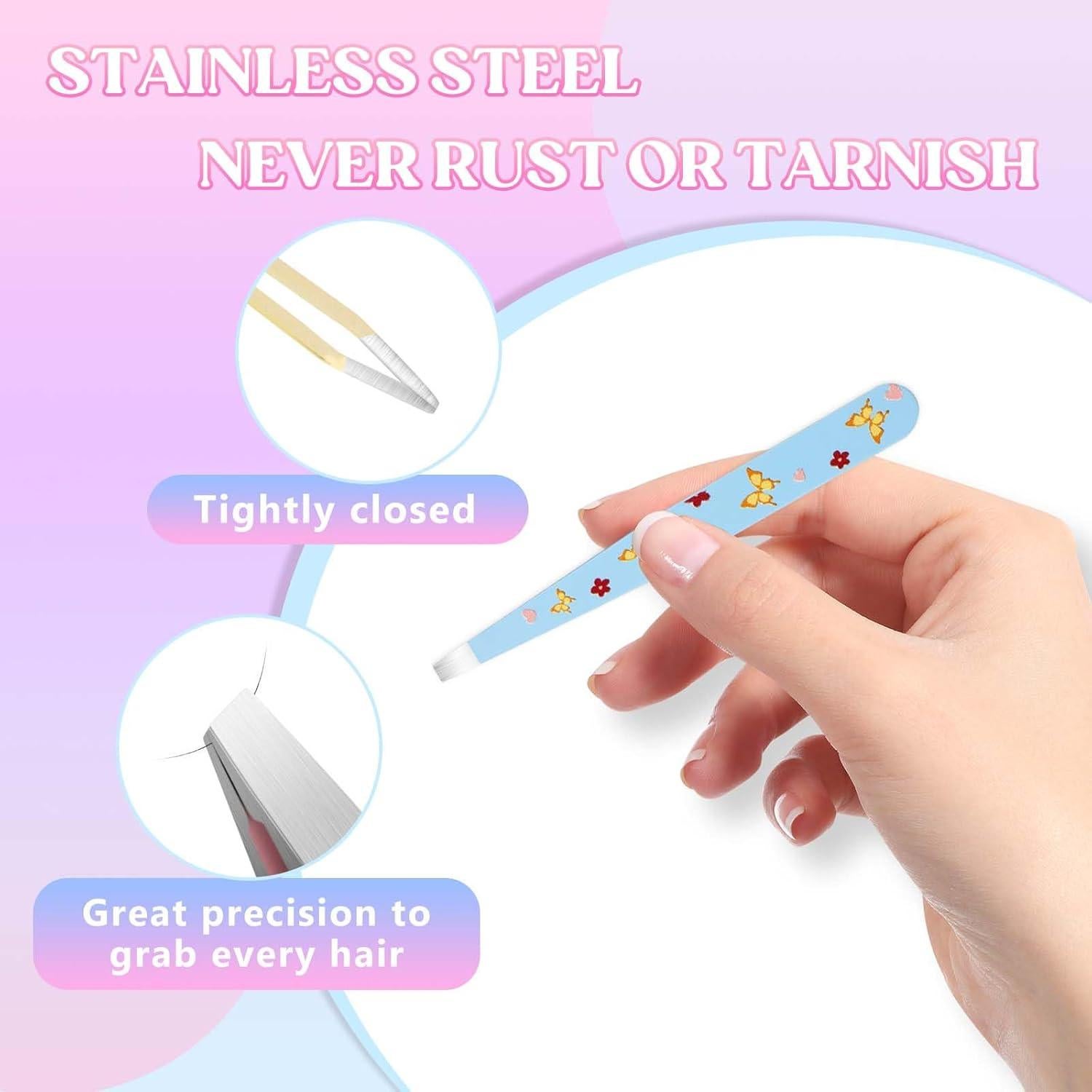 Pinzas Profesionales FADLASH 4 Piezas Acero Inoxidable