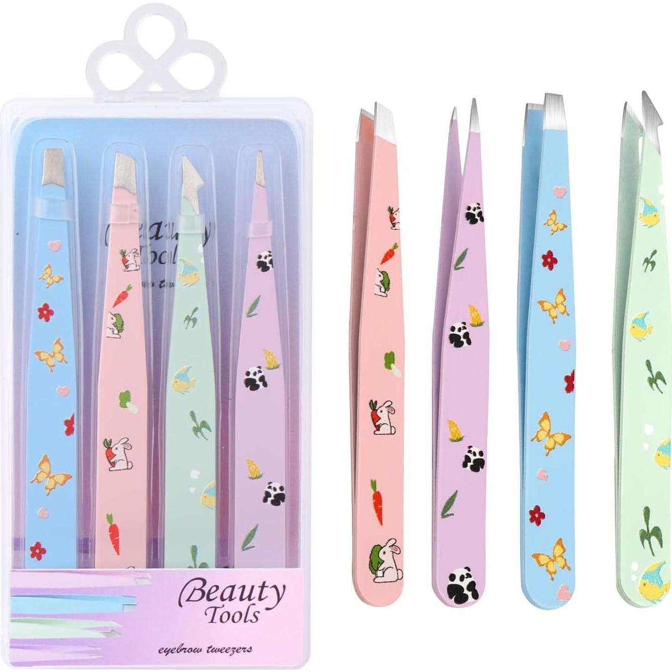 Pinzas Profesionales FADLASH 4 Piezas Acero Inoxidable