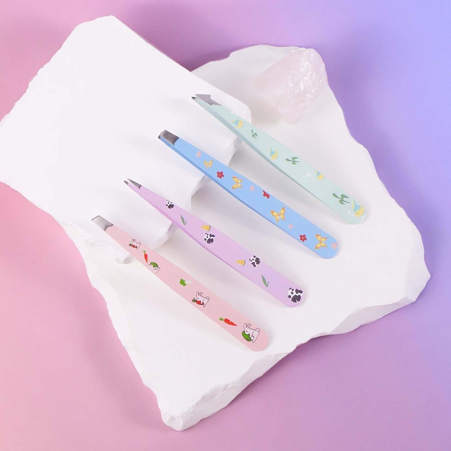 Pinzas Profesionales FADLASH 4 Piezas Acero Inoxidable