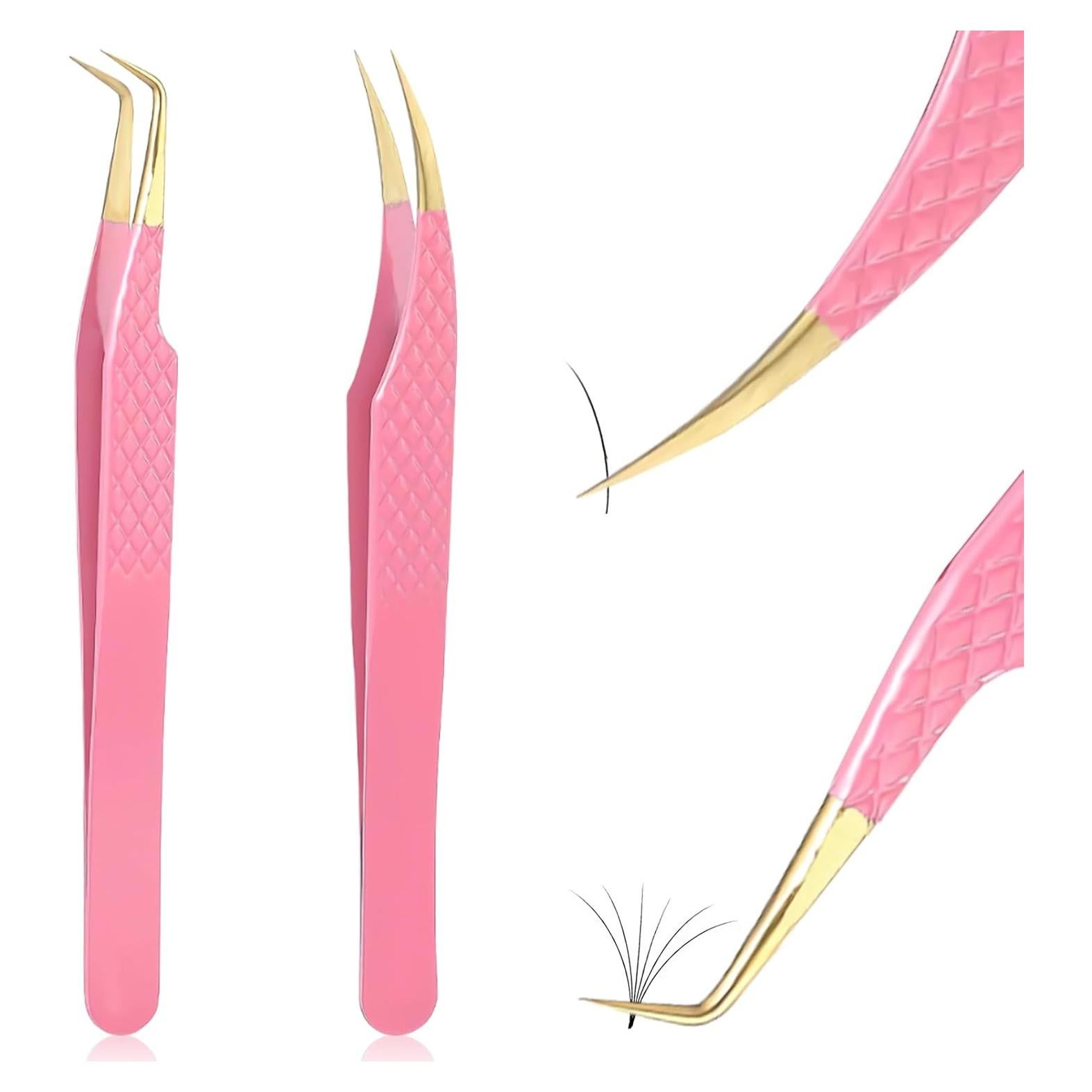 Juego de Pinzas para Pestañas Kerros 2 Piezas Curva y Recta