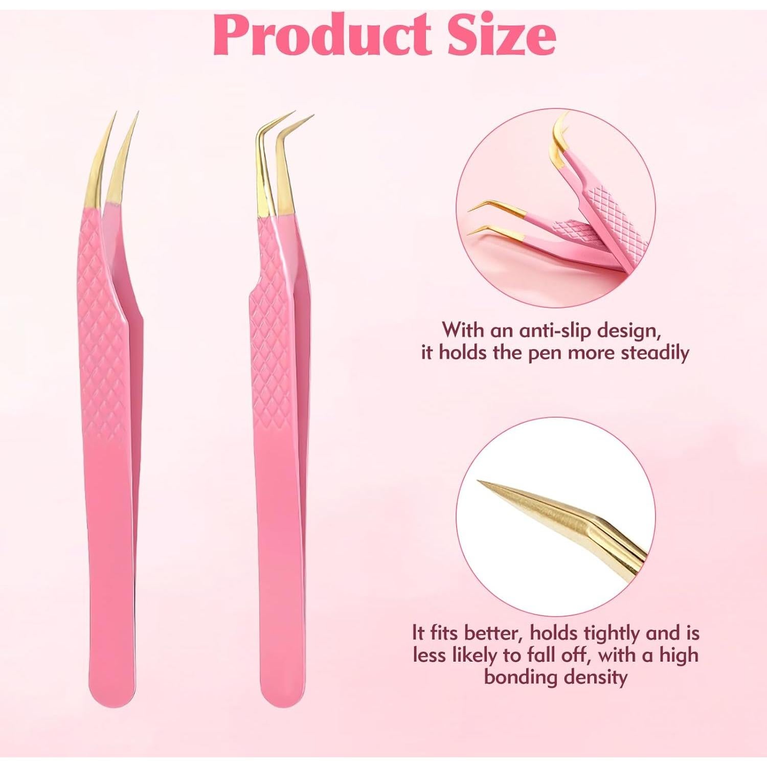 Juego de Pinzas para Pestañas Kerros 2 Piezas Curva y Recta