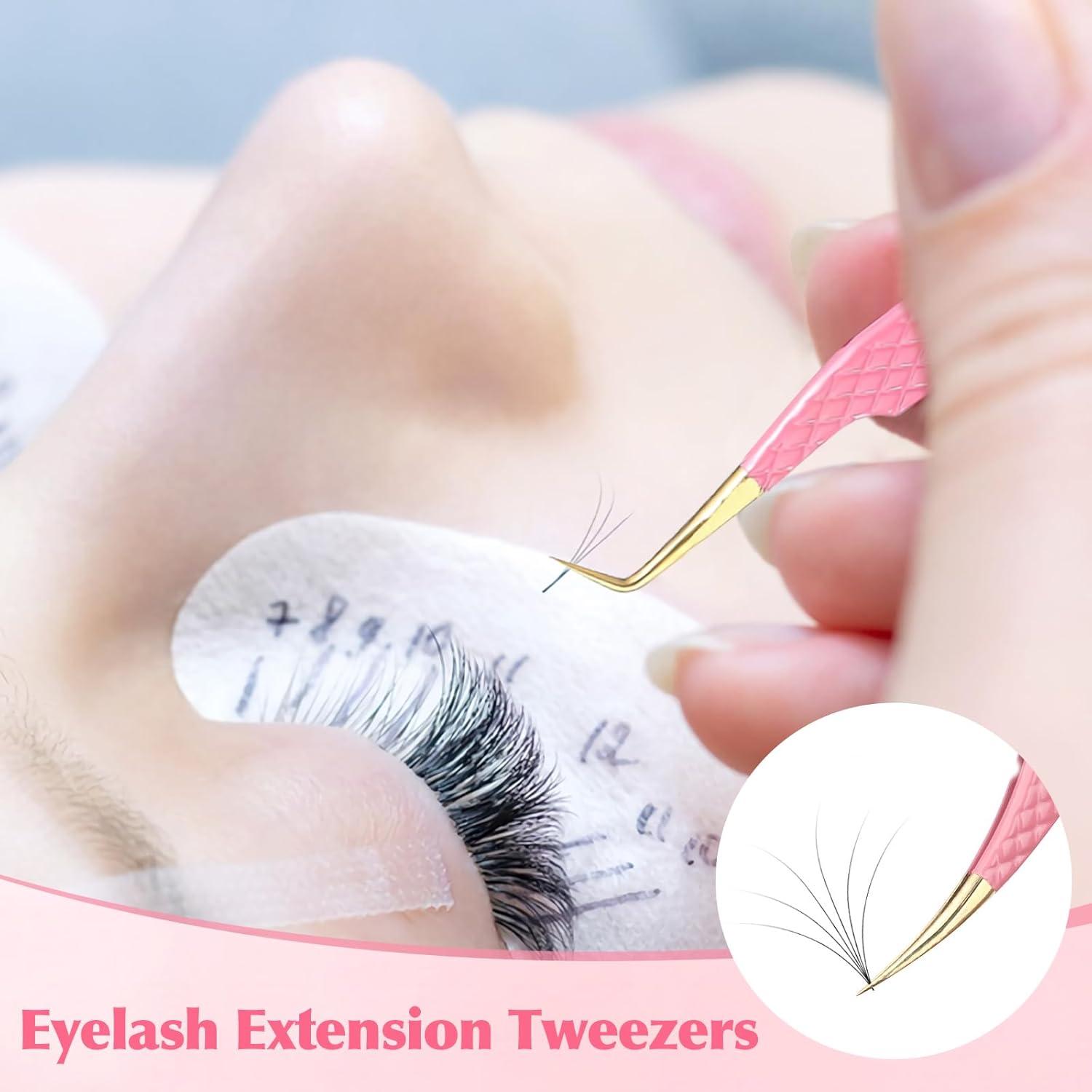 Juego de Pinzas para Pestañas Kerros 2 Piezas Curva y Recta