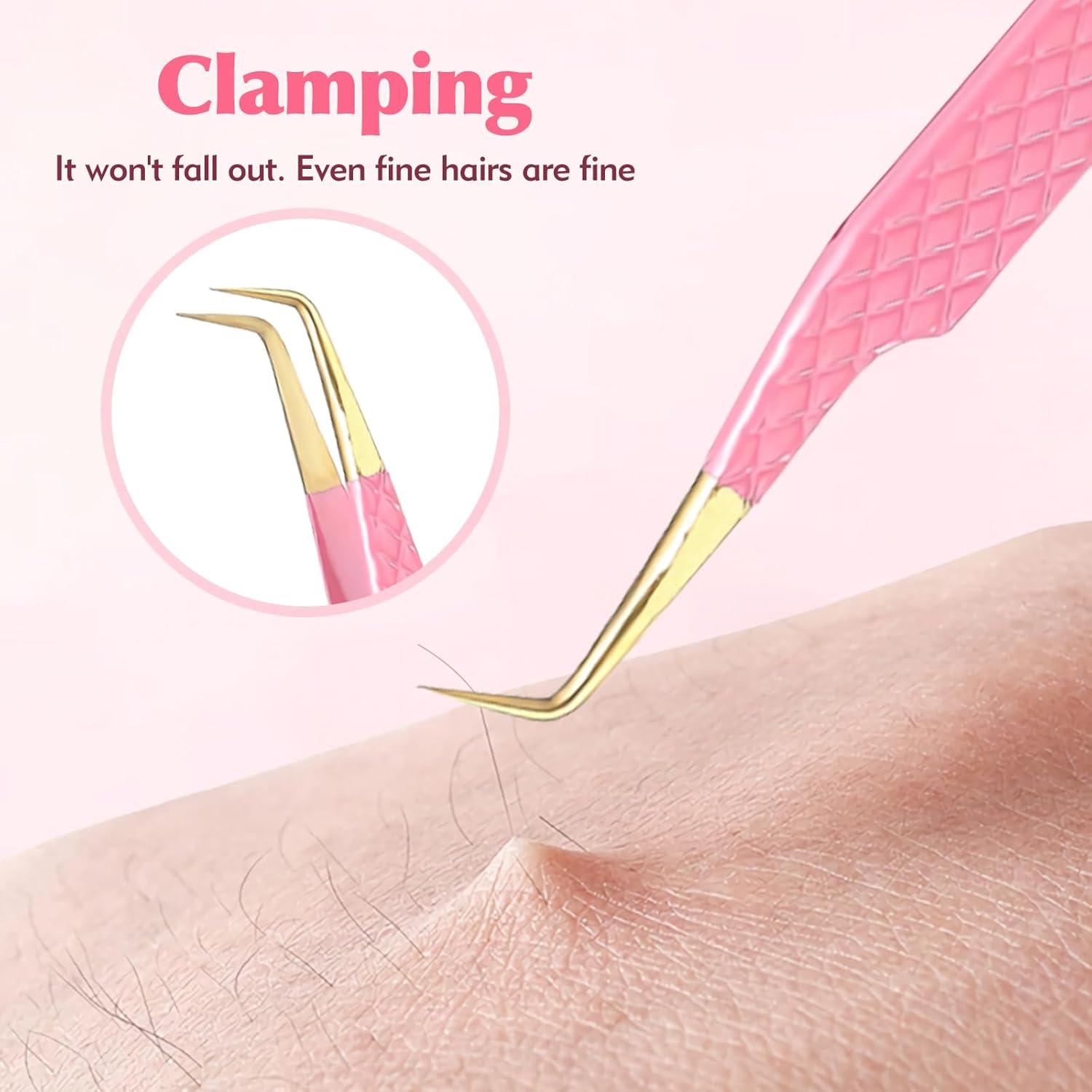 Juego de Pinzas para Pestañas Kerros 2 Piezas Curva y Recta