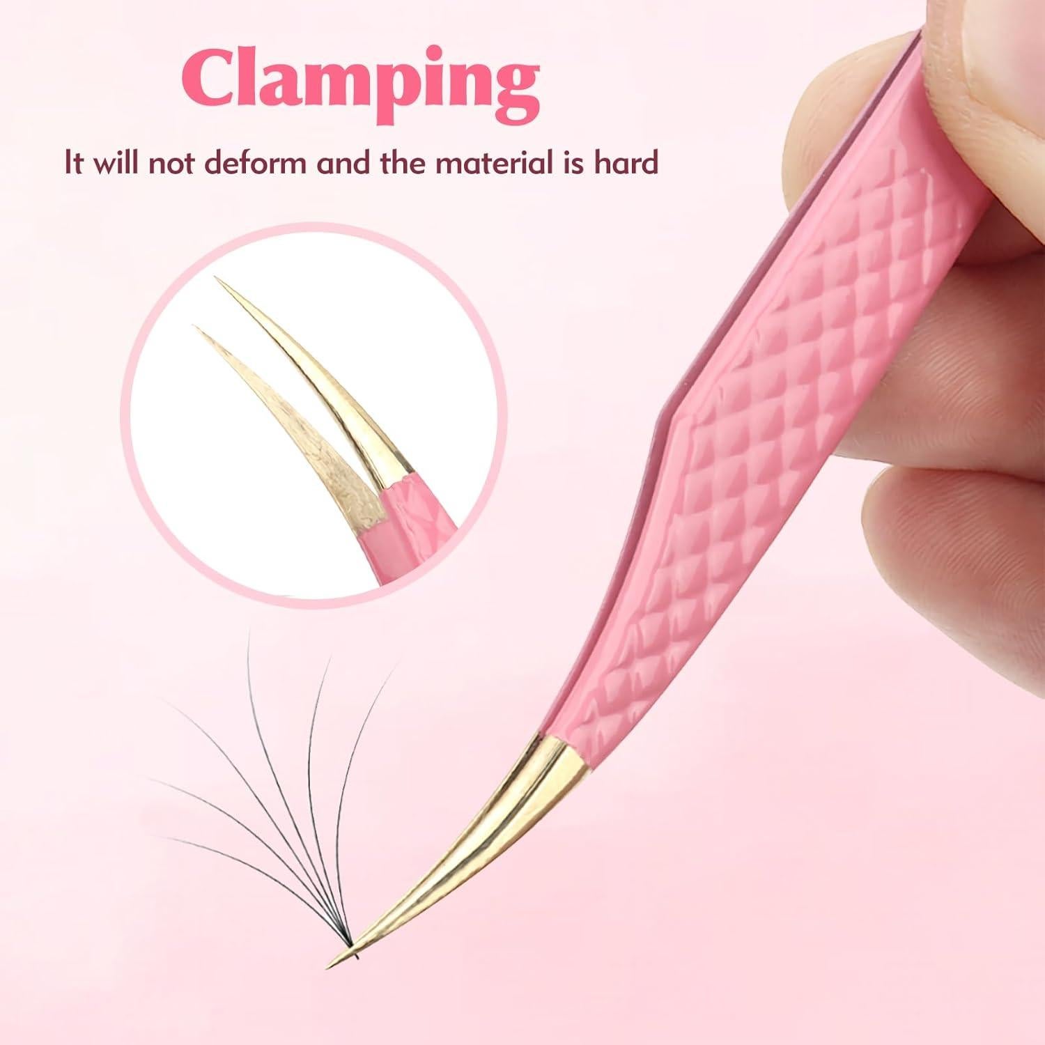 Juego de Pinzas para Pestañas Kerros 2 Piezas Curva y Recta