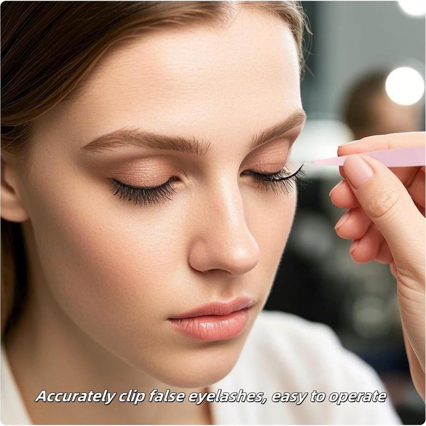 Juego de Pinzas para Vello Facial TIKIYOUN 4 Pcs Acero Inoxidable Rosa