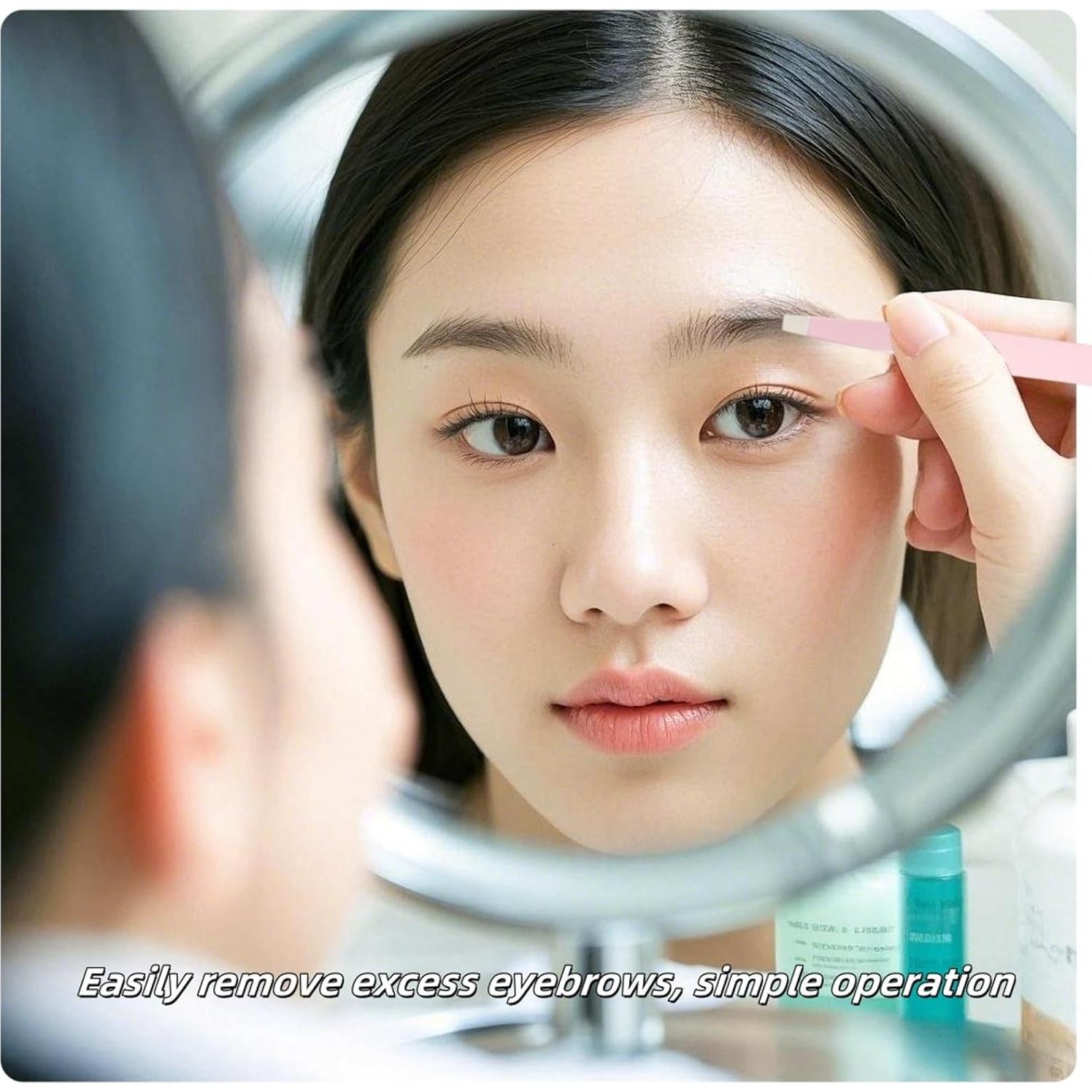 Juego de Pinzas para Vello Facial TIKIYOUN 4 Pcs Acero Inoxidable Rosa