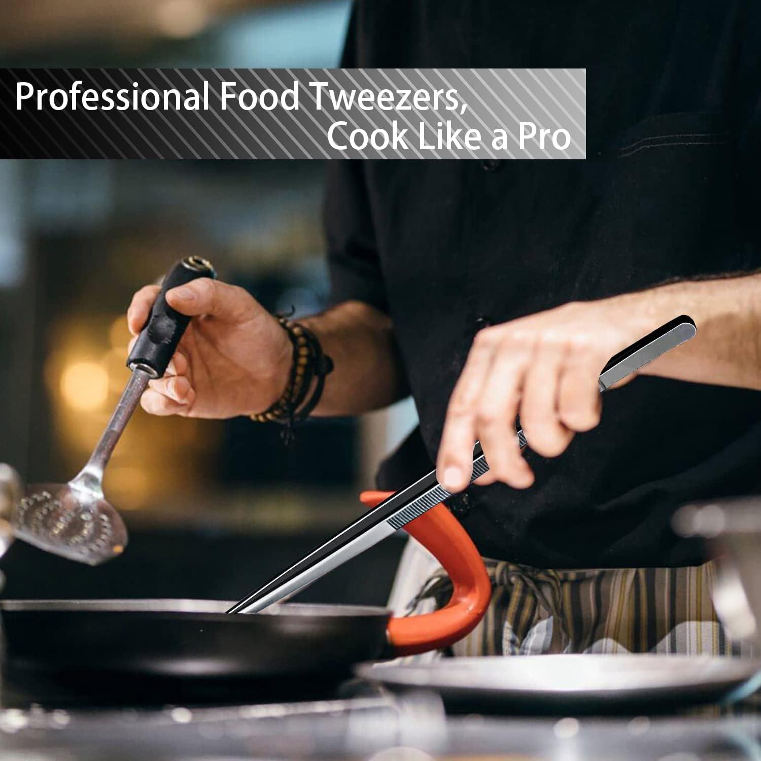 Pinzas de Cocina JETKONG 30.48 cm Acero Inoxidable Negras