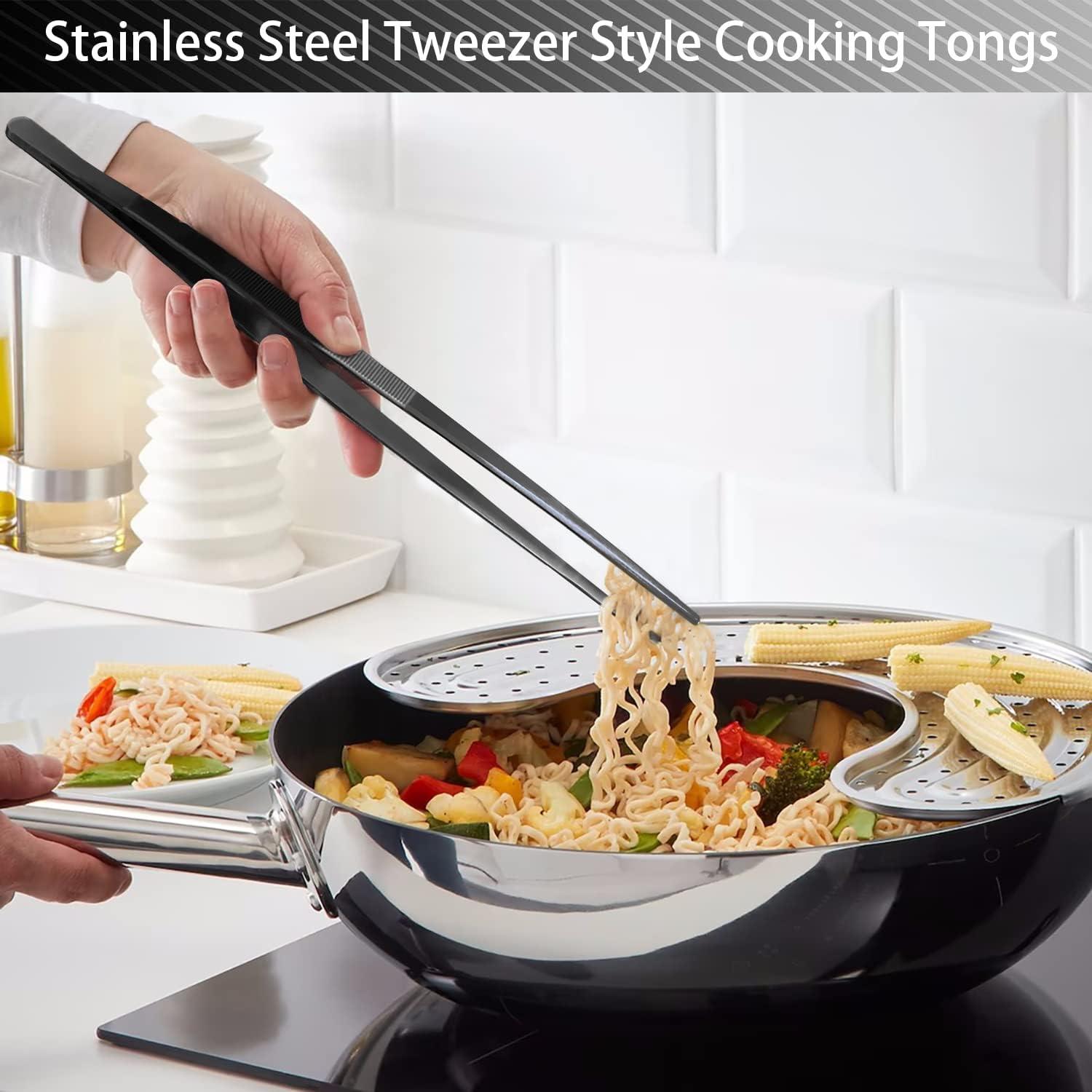 Pinzas de Cocina JETKONG 30.48 cm Acero Inoxidable Negras