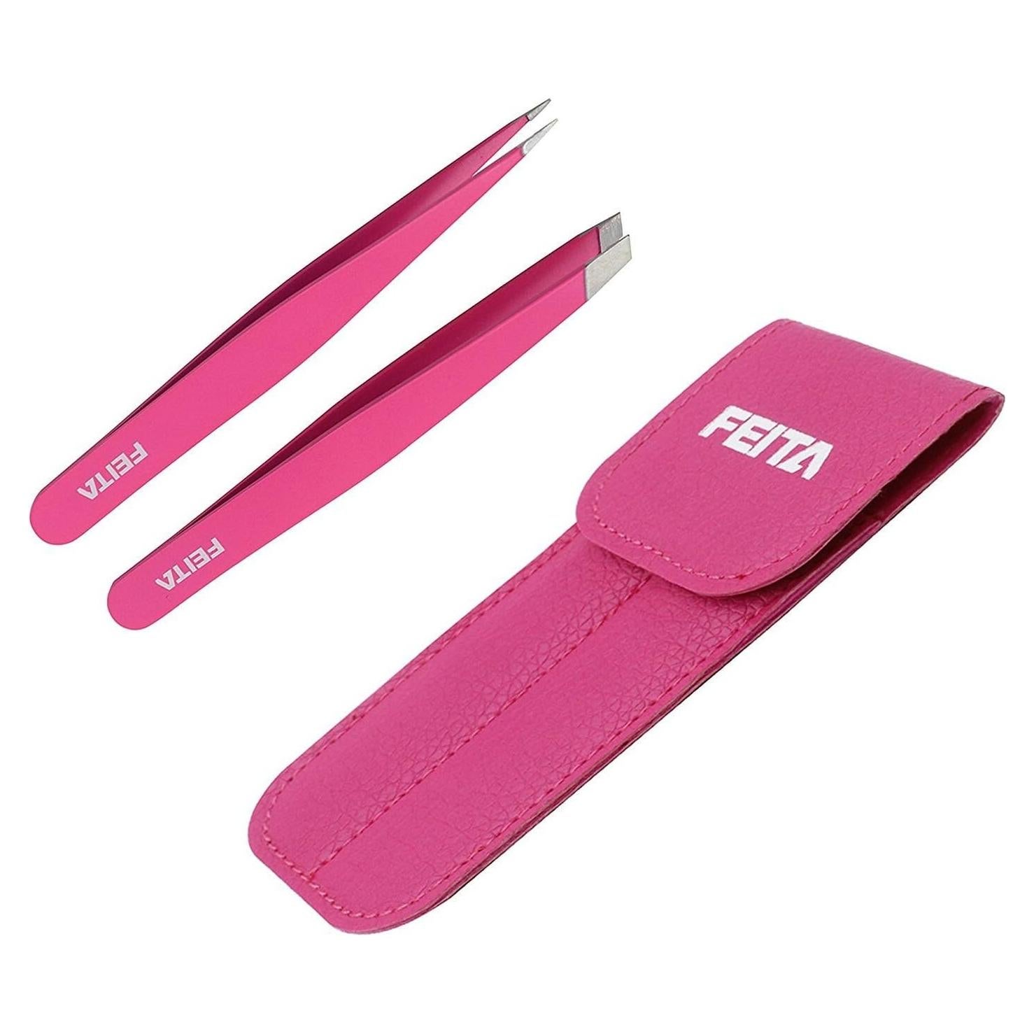 Pinzas de Precisión FEITA Rosa - Acero Inoxidable - 2 Piezas