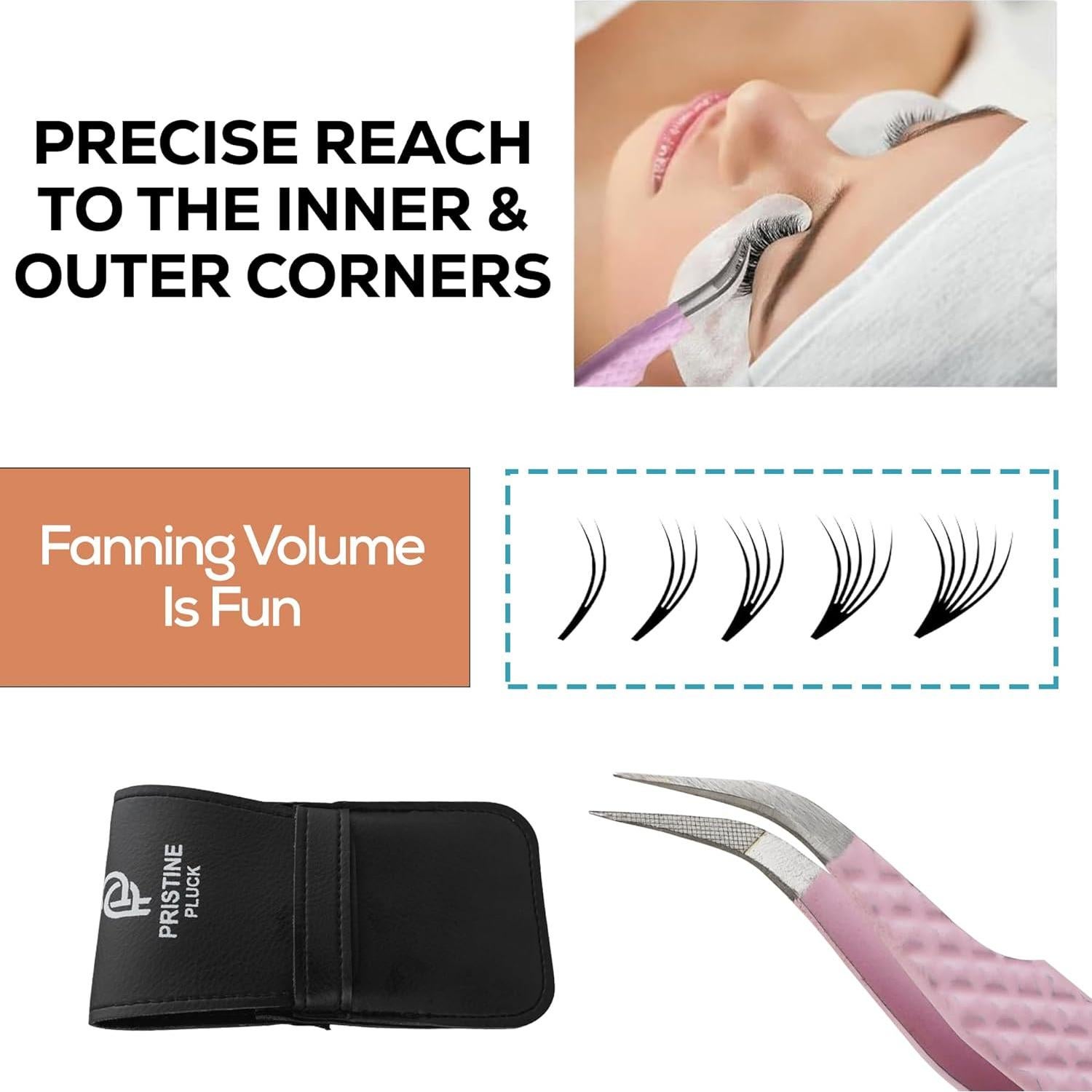 Juego de Pinzas de Pestañas PRISTINE PLUCK 5 Piezas Multicolor