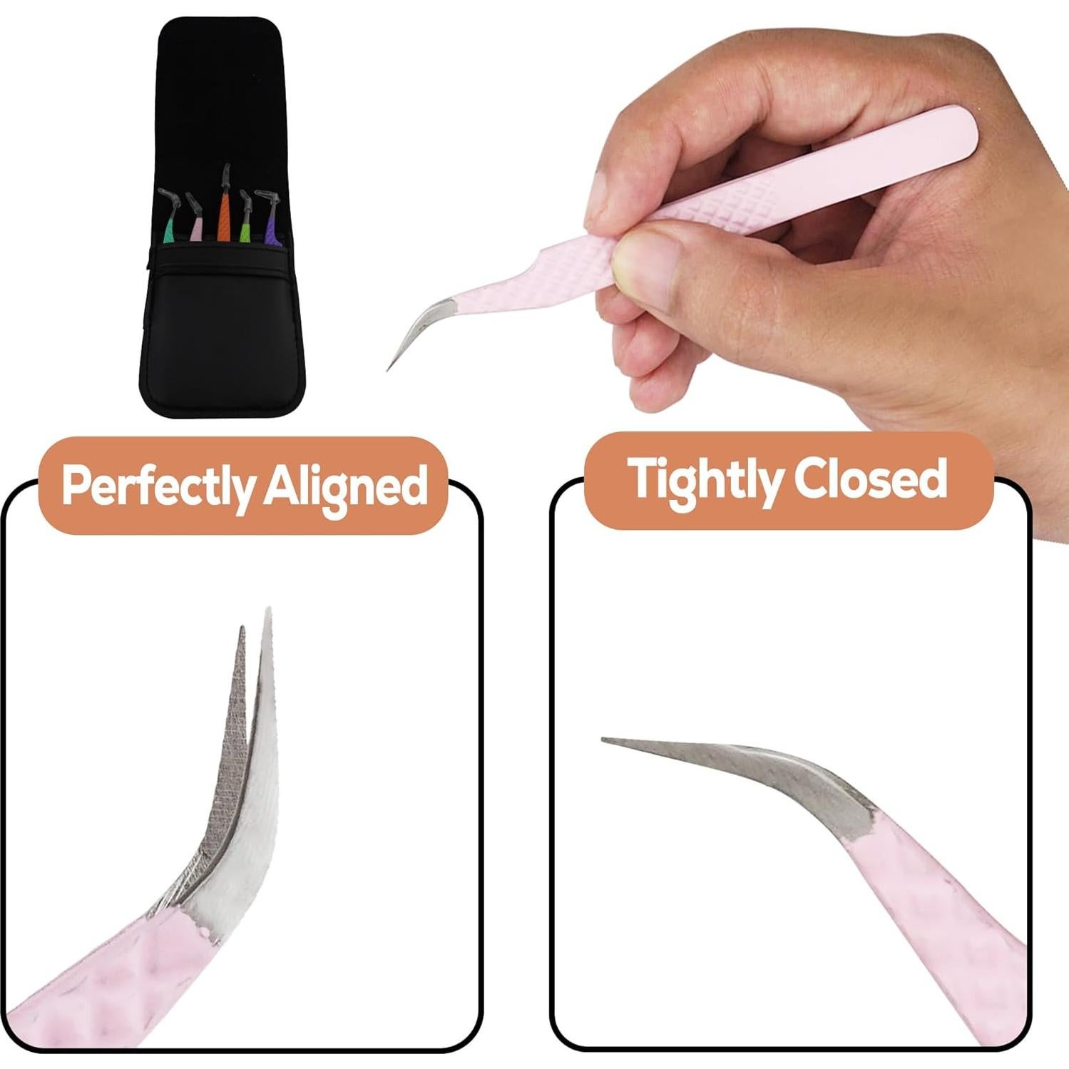 Juego de Pinzas de Pestañas PRISTINE PLUCK 5 Piezas Multicolor