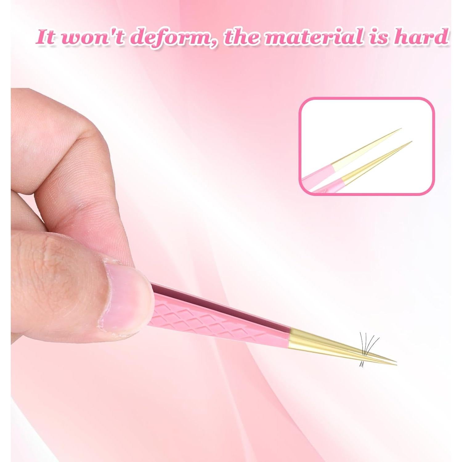 Juego de 2 Pinzas para Pestañas FdcLixuvol Rosa 13.5cm 11.5cm