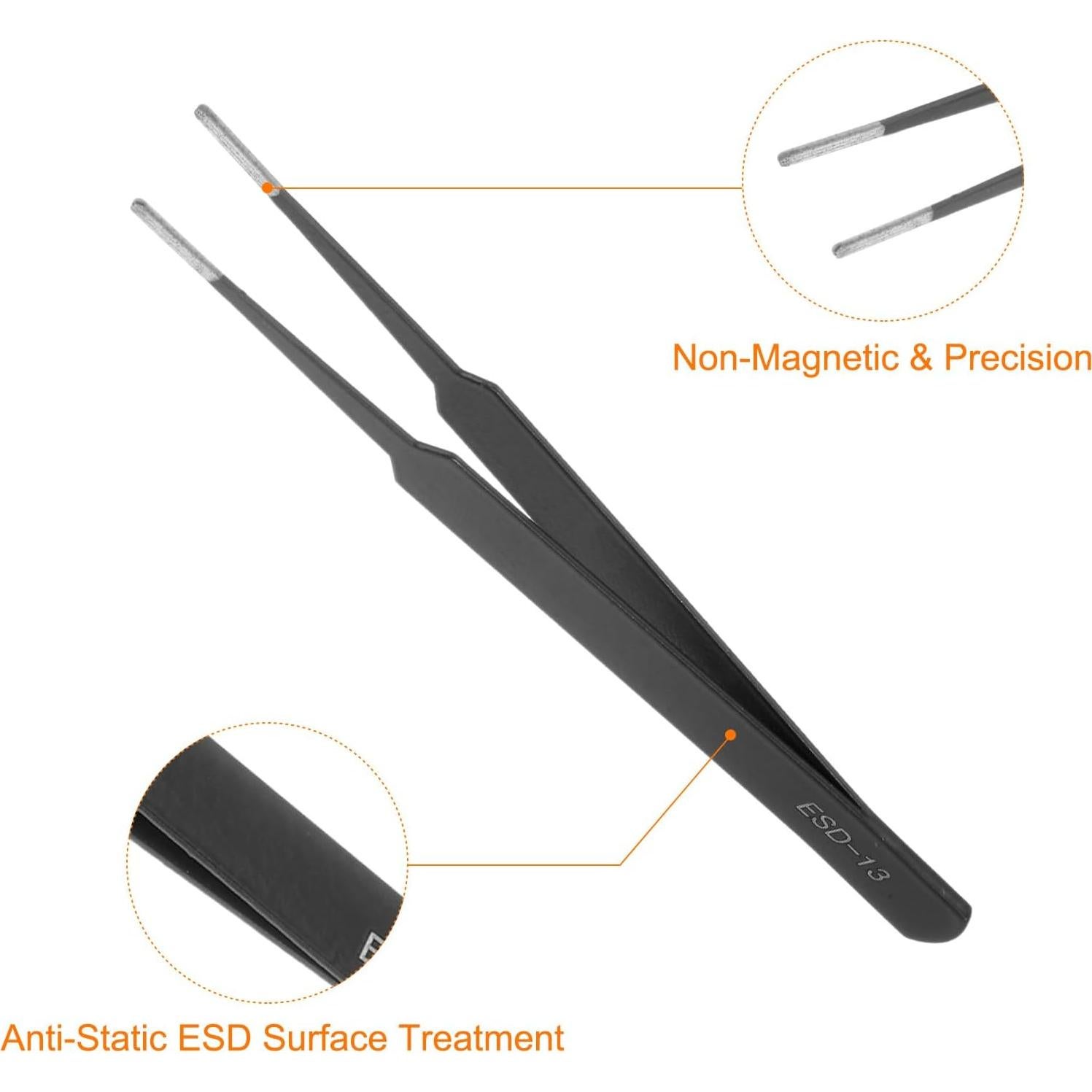 Juego de Pinzas de Precisión HARFINGTON ESD-13 120mm 4 Piezas