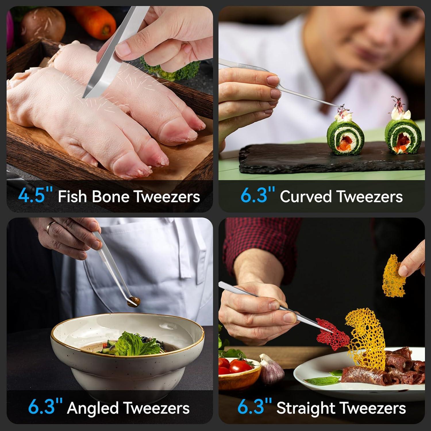 Set de 6 Pinzas de Cocina HOTEC Acero Inoxidable 30.5 cm