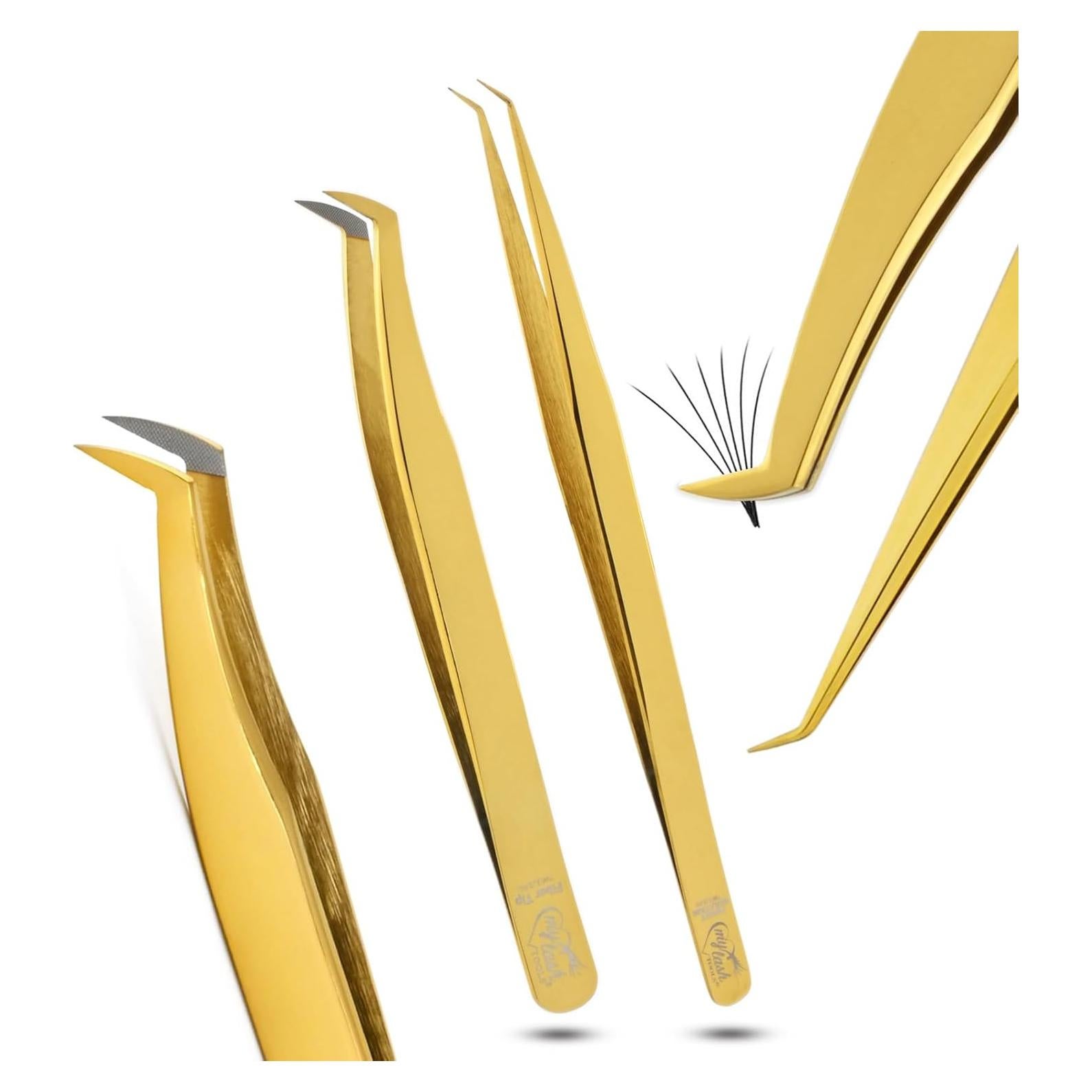 Juego de Pinzas para Pestañas Cross Edge - 2 Piezas, Acero Inoxidable