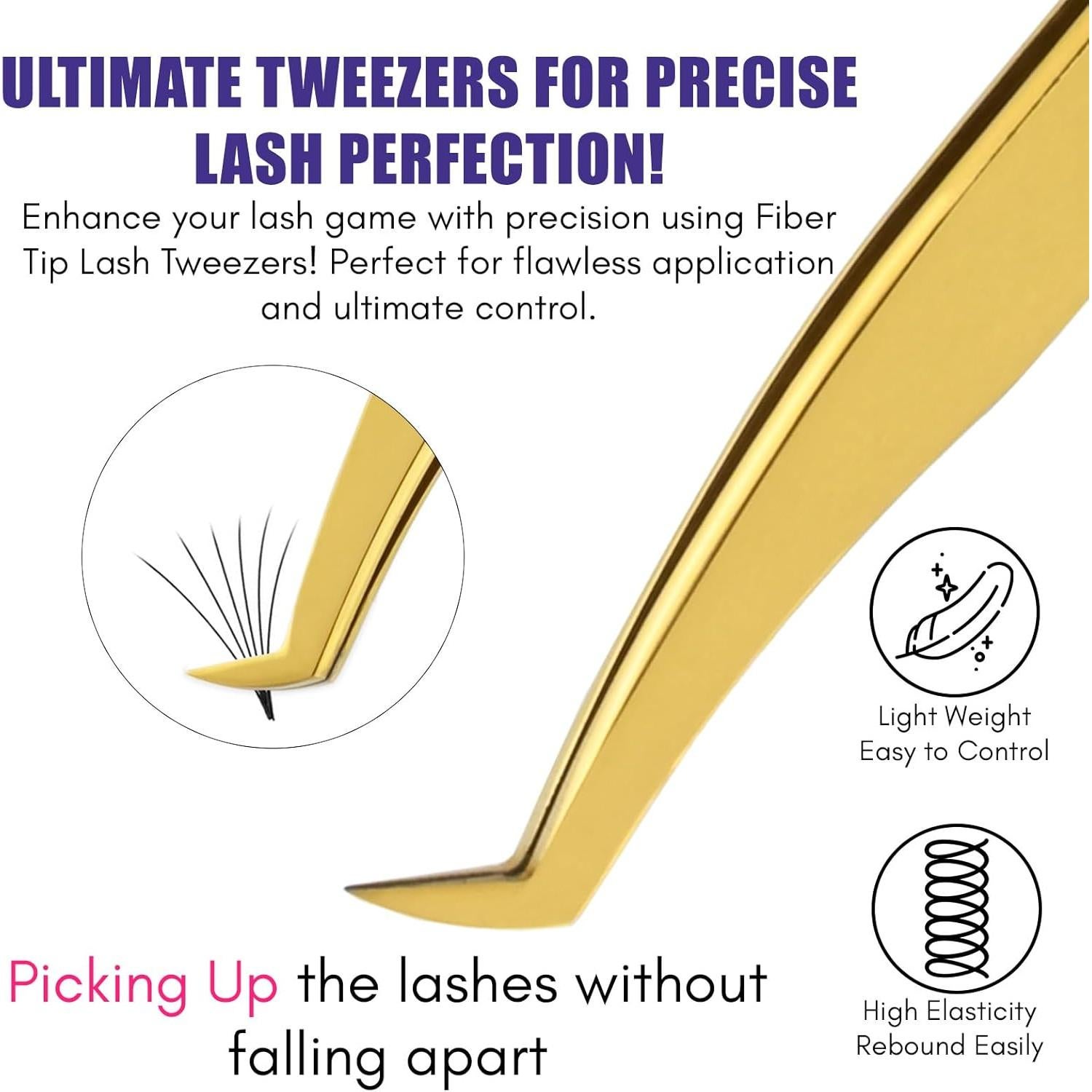 Juego de Pinzas para Pestañas Cross Edge - 2 Piezas, Acero Inoxidable