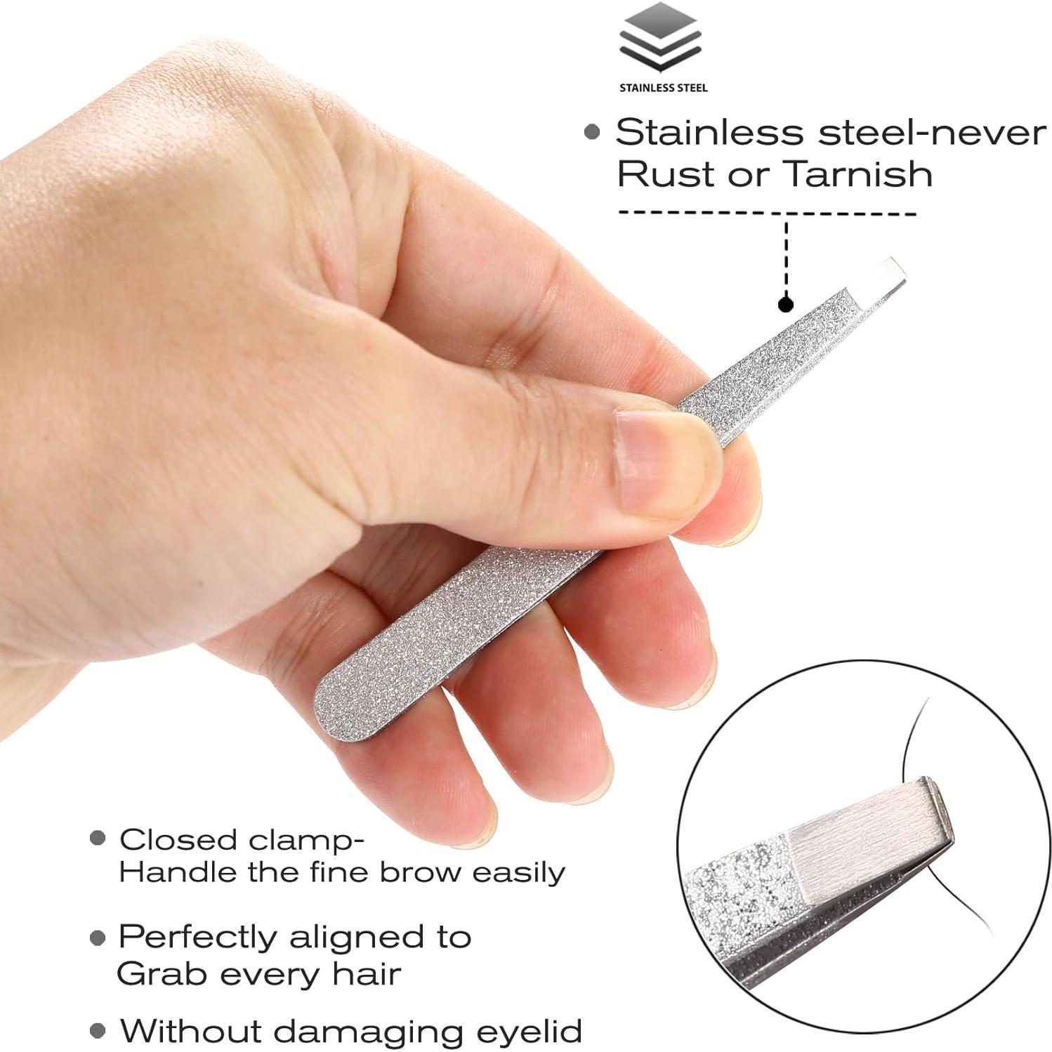 Juego de Pinzas de Precisión FungChoi 4 Piezas Acero Inoxidable