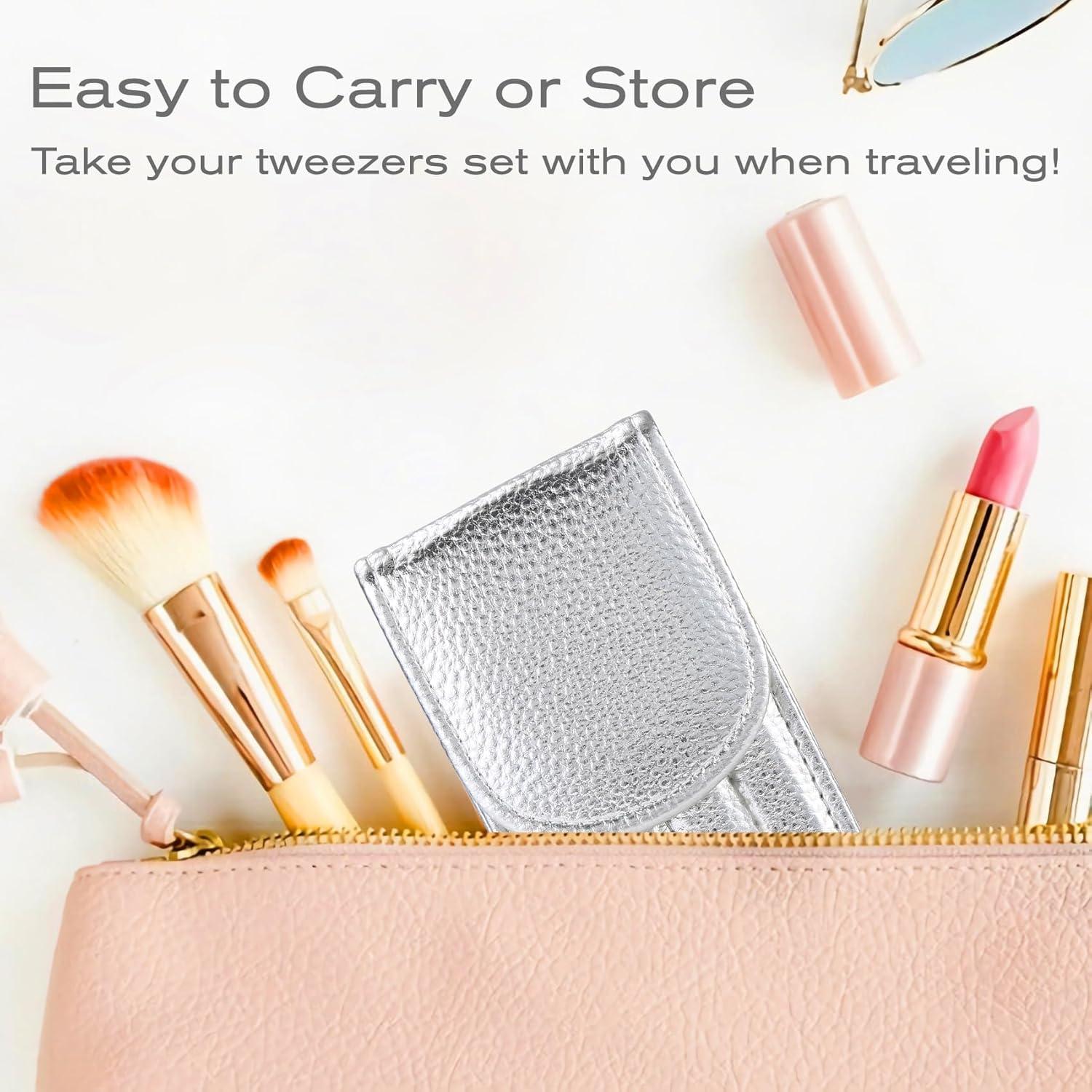 Juego de Pinzas de Precisión FungChoi 4 Piezas Acero Inoxidable