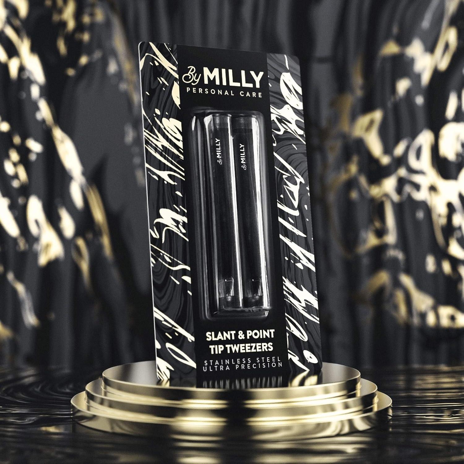 Juego de Pinzas de Precisión By MILLY - Acero Inoxidable Negro