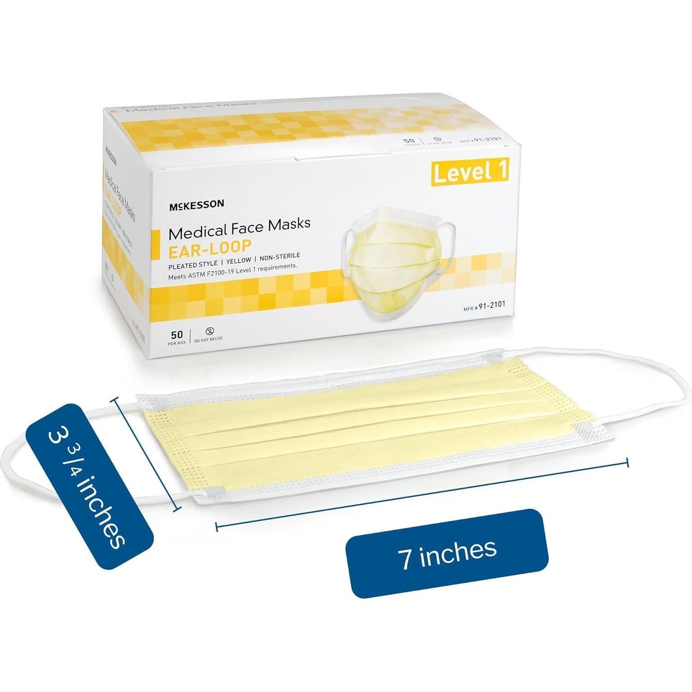 Mascarillas Médicas McKesson Nivel 1, Plisadas, 50 Unidades