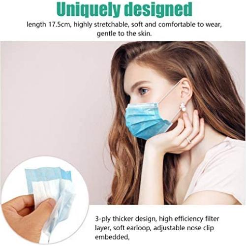 Mascarillas Desechables Wecolor 100 Pcs 3 Capas Azul