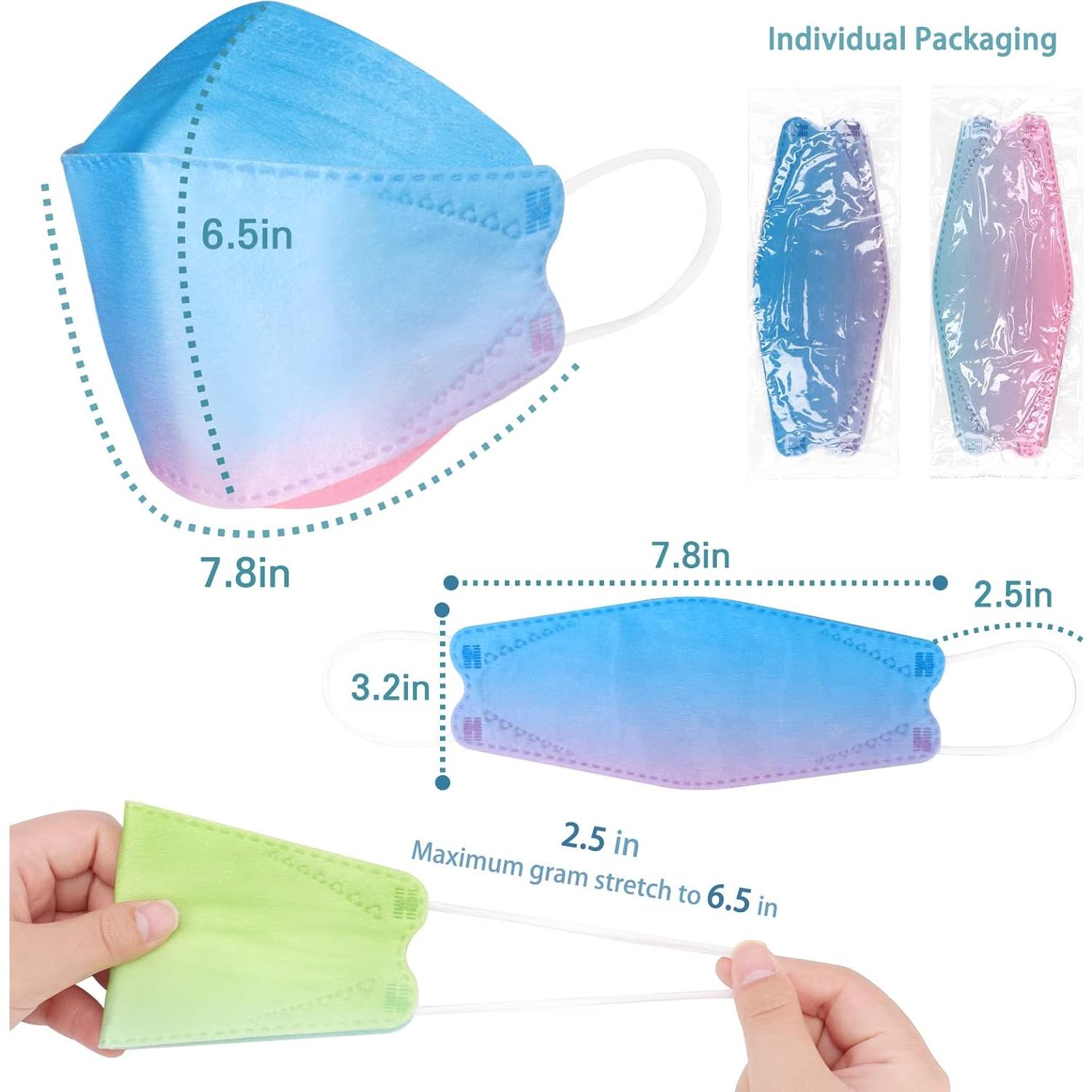 Mascarillas KF94 SOOQOO 50 Pcs 4 Capas Multicolor