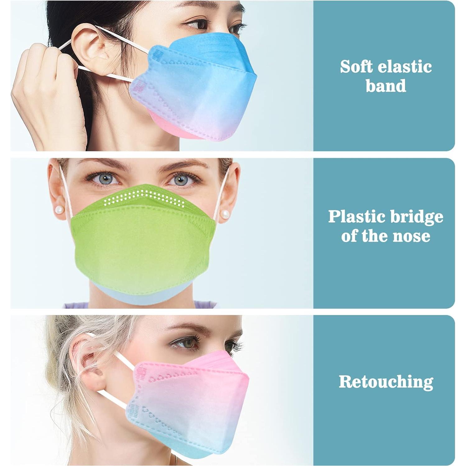 Mascarillas KF94 SOOQOO 50 Pcs 4 Capas Multicolor