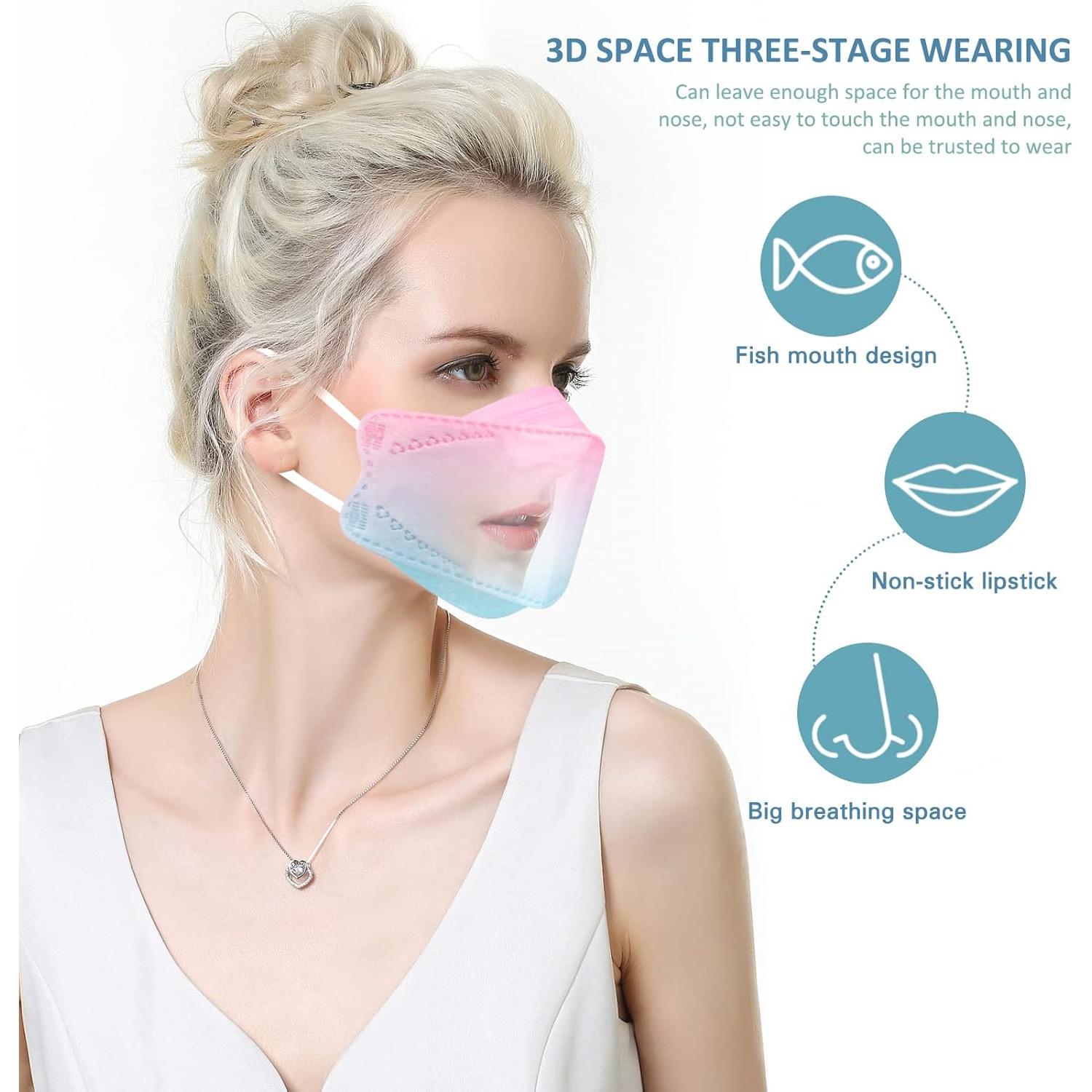 Mascarillas KF94 SOOQOO 50 Pcs 4 Capas Multicolor