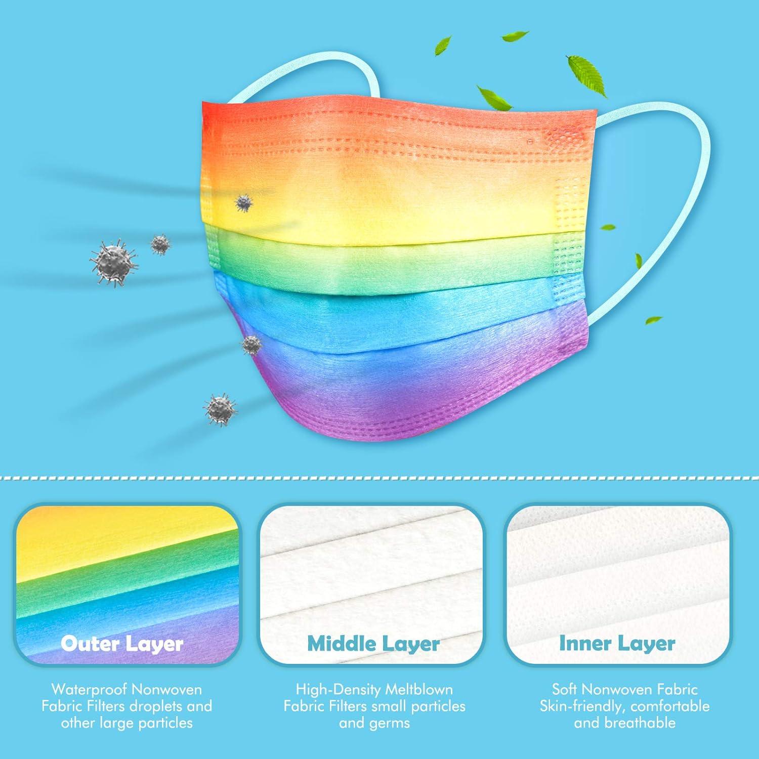 Paquete de 60 Mascarillas Desechables Attom Tech Adulto Arcoíris