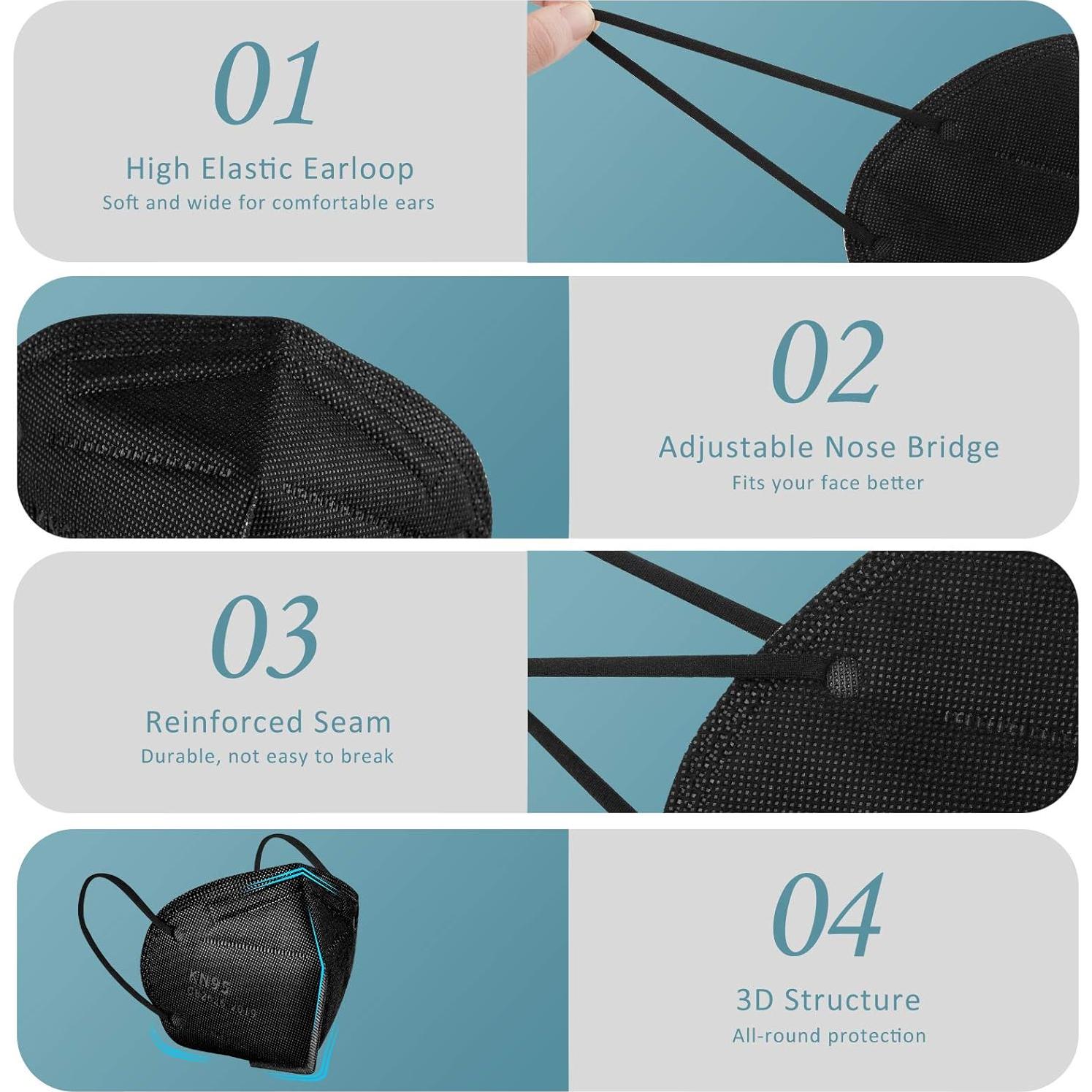 Mascarillas Desechables ChiSip KN95 5 Capas Adultos 20 Unidades