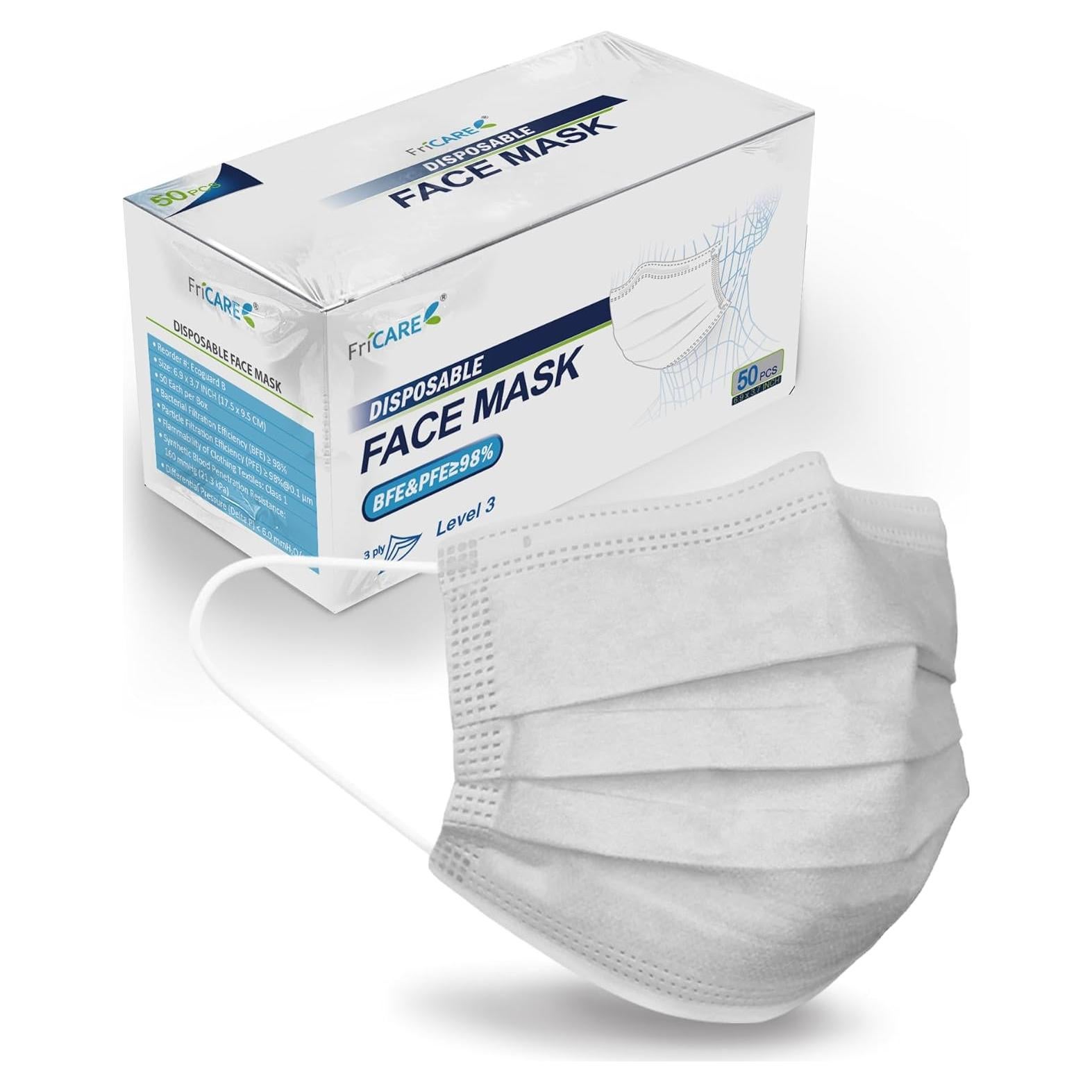 Mascarillas Desechables FriCARE 3 Capas Grado Médico 50 Unidades