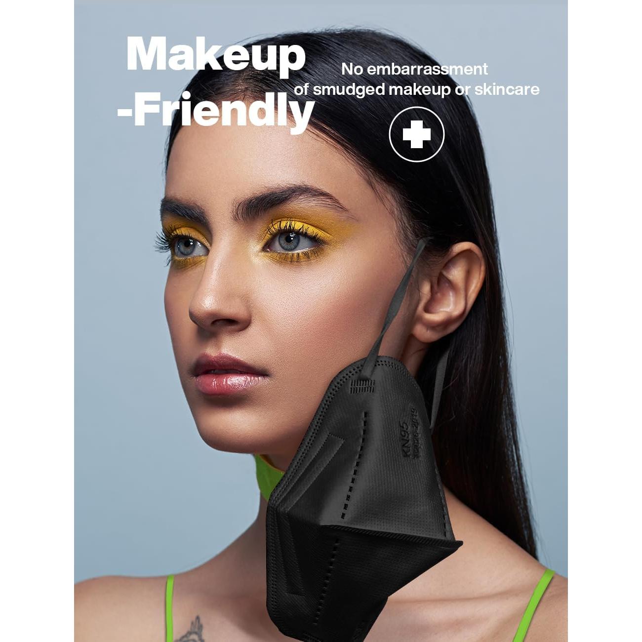 Mascarillas Faciales Boncare KN95 50 Pcs 5 Capas Negro