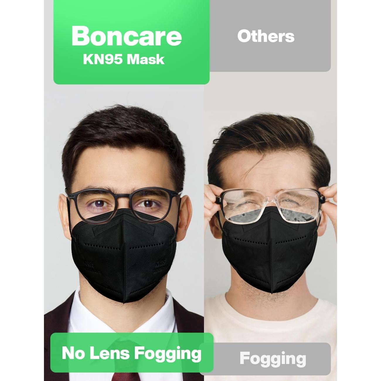 Mascarillas Faciales Boncare KN95 50 Pcs 5 Capas Negro