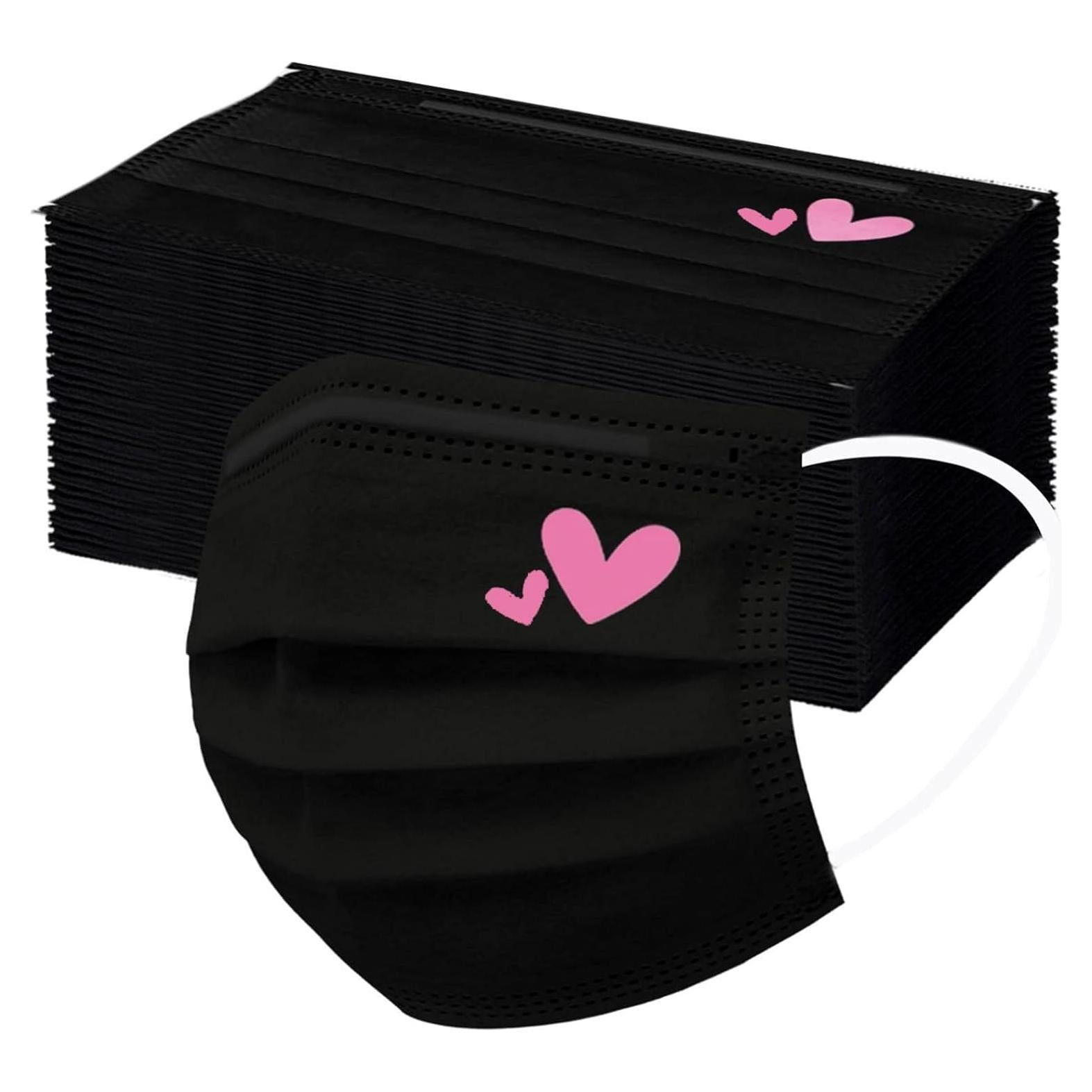 Mascarillas Desechables 50 Pcs SOGOODED Rosa Corazón 3 Capas