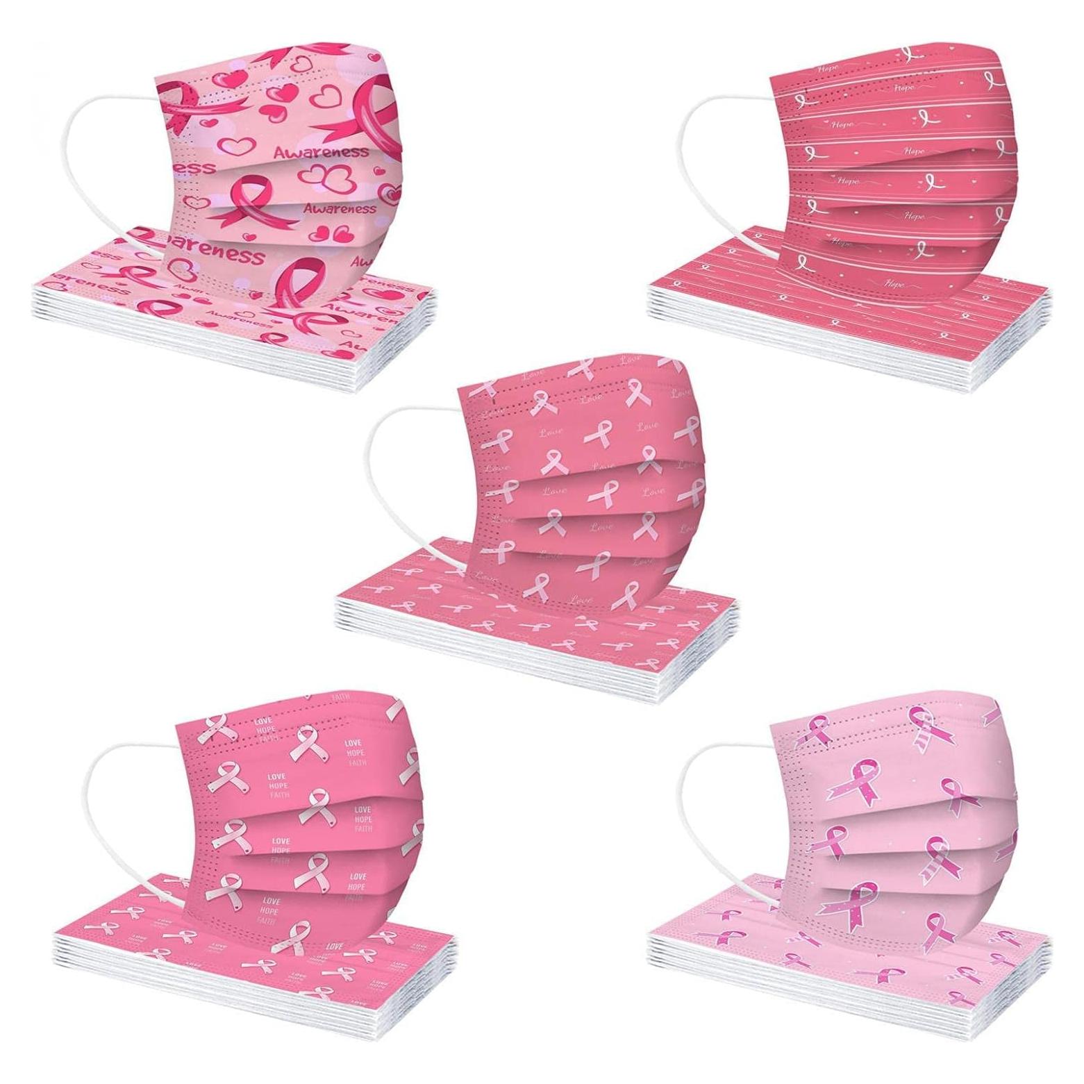 Pack de 50 Mascarillas Desechables 3 Capas Rosa Adulto