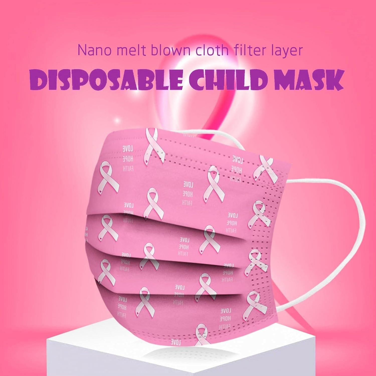 Pack de 50 Mascarillas Desechables 3 Capas Rosa Adulto
