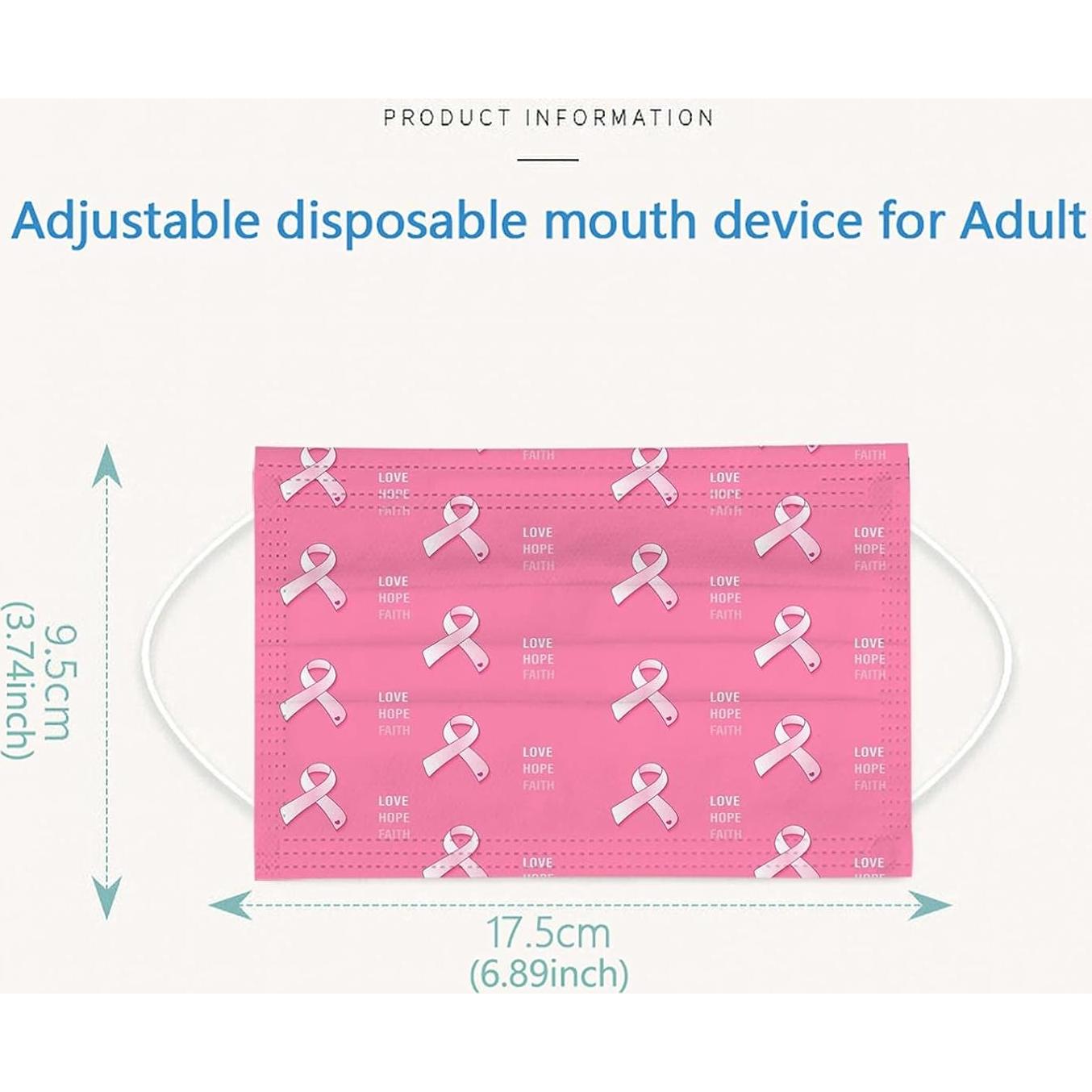 Pack de 50 Mascarillas Desechables 3 Capas Rosa Adulto