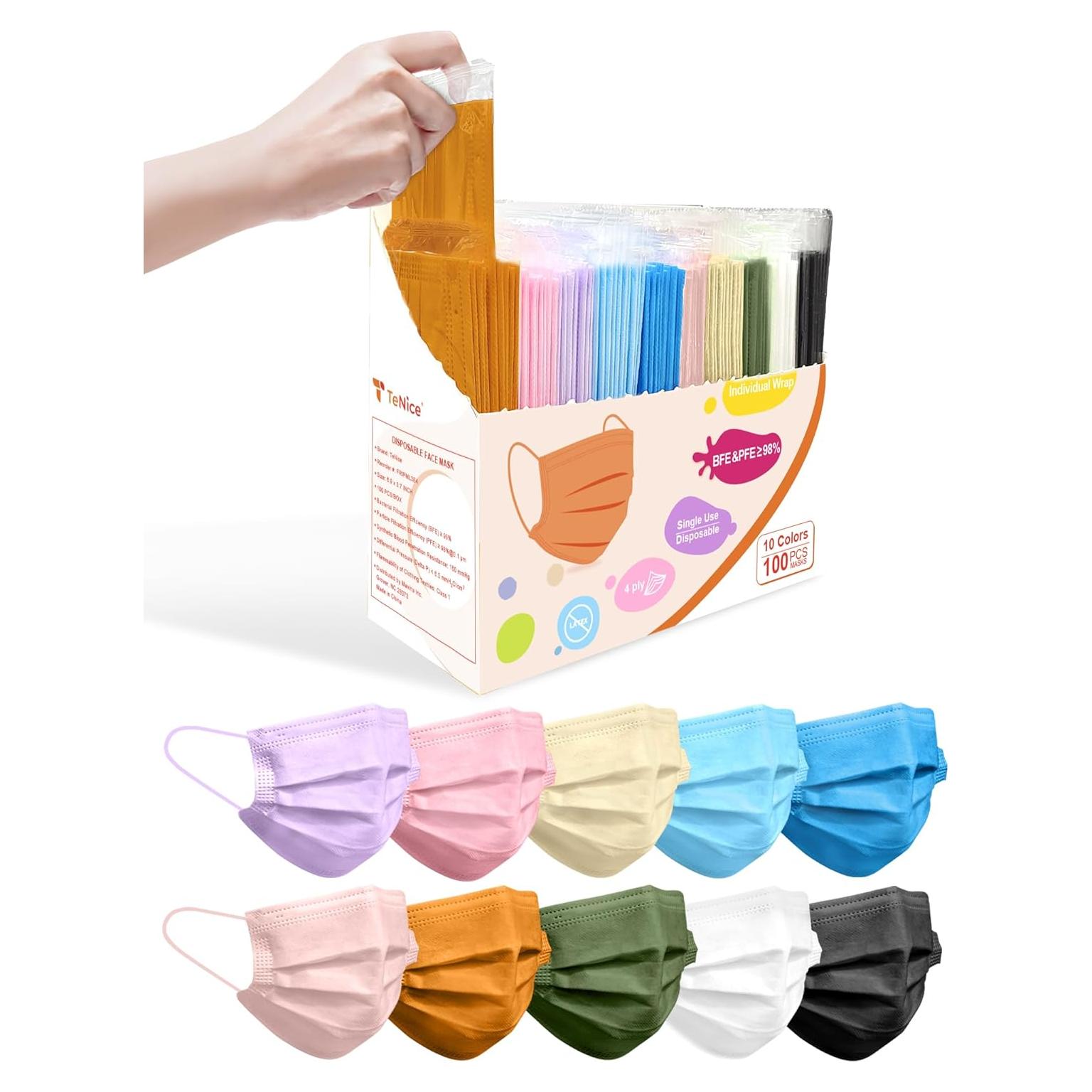 Mascarillas Desechables TeNice 100 Unidades 4 Capas Grado Médico