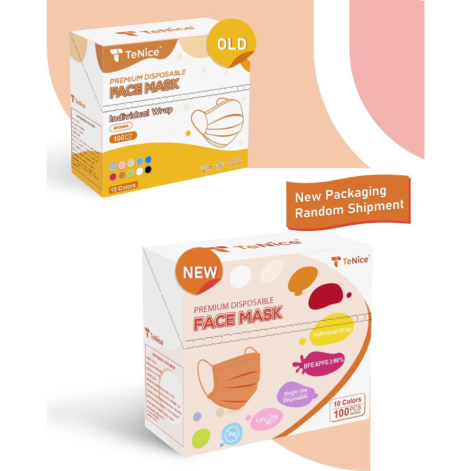 Mascarillas Desechables TeNice 100 Unidades 4 Capas Grado Médico