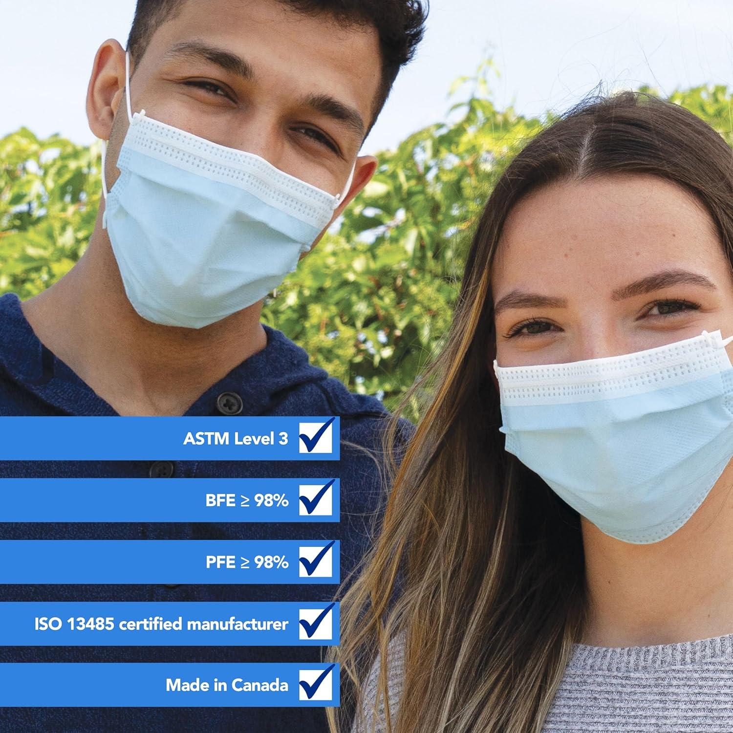 Mascarillas Desechables Medicom Expressions - Caja 50 Unidades - Quirúrgicas ASTM Nivel 3 - Adultos Azules